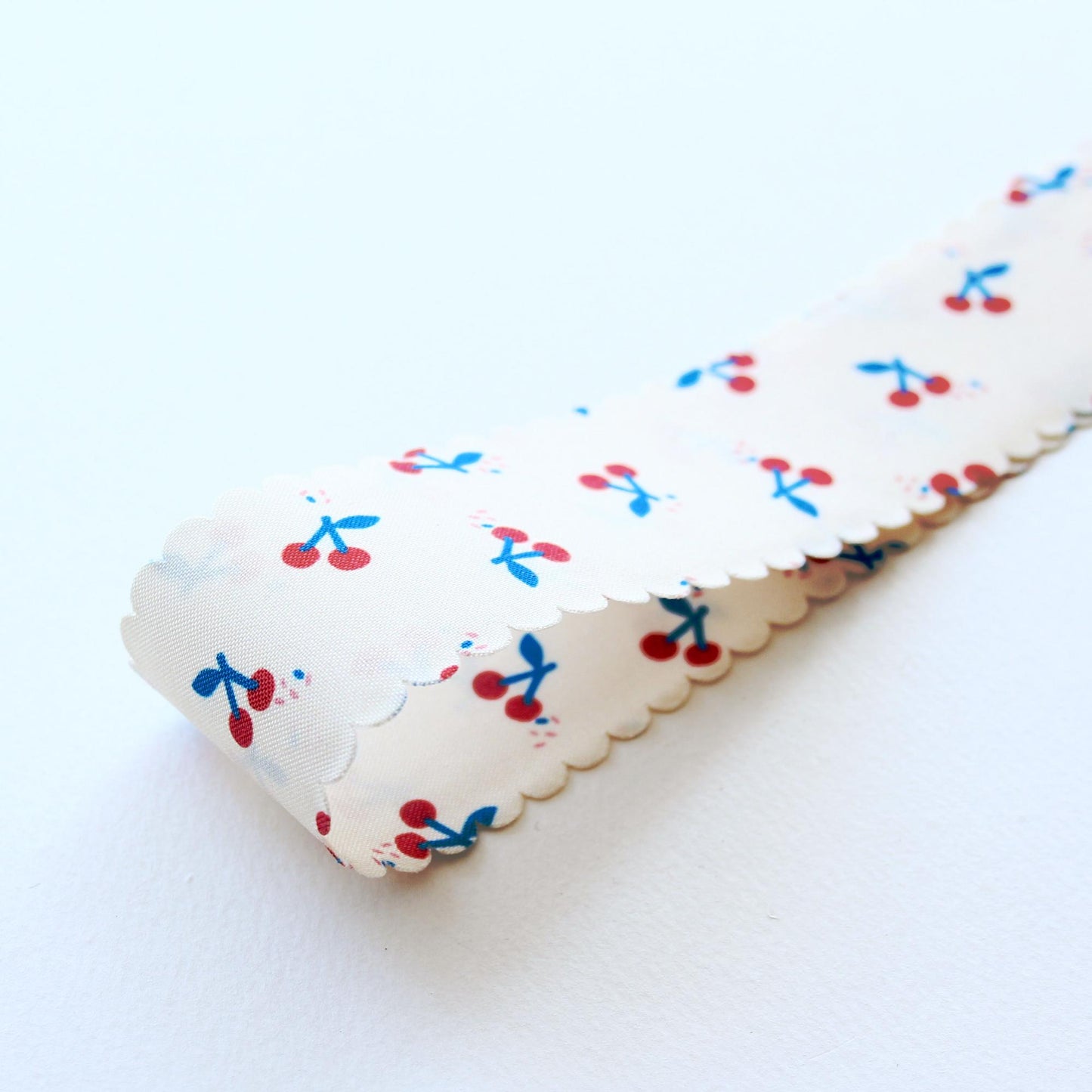 Cherry Scallop Ribbon Hair Bow Making Supplies 1.57 Inch (4cm) 5Yards