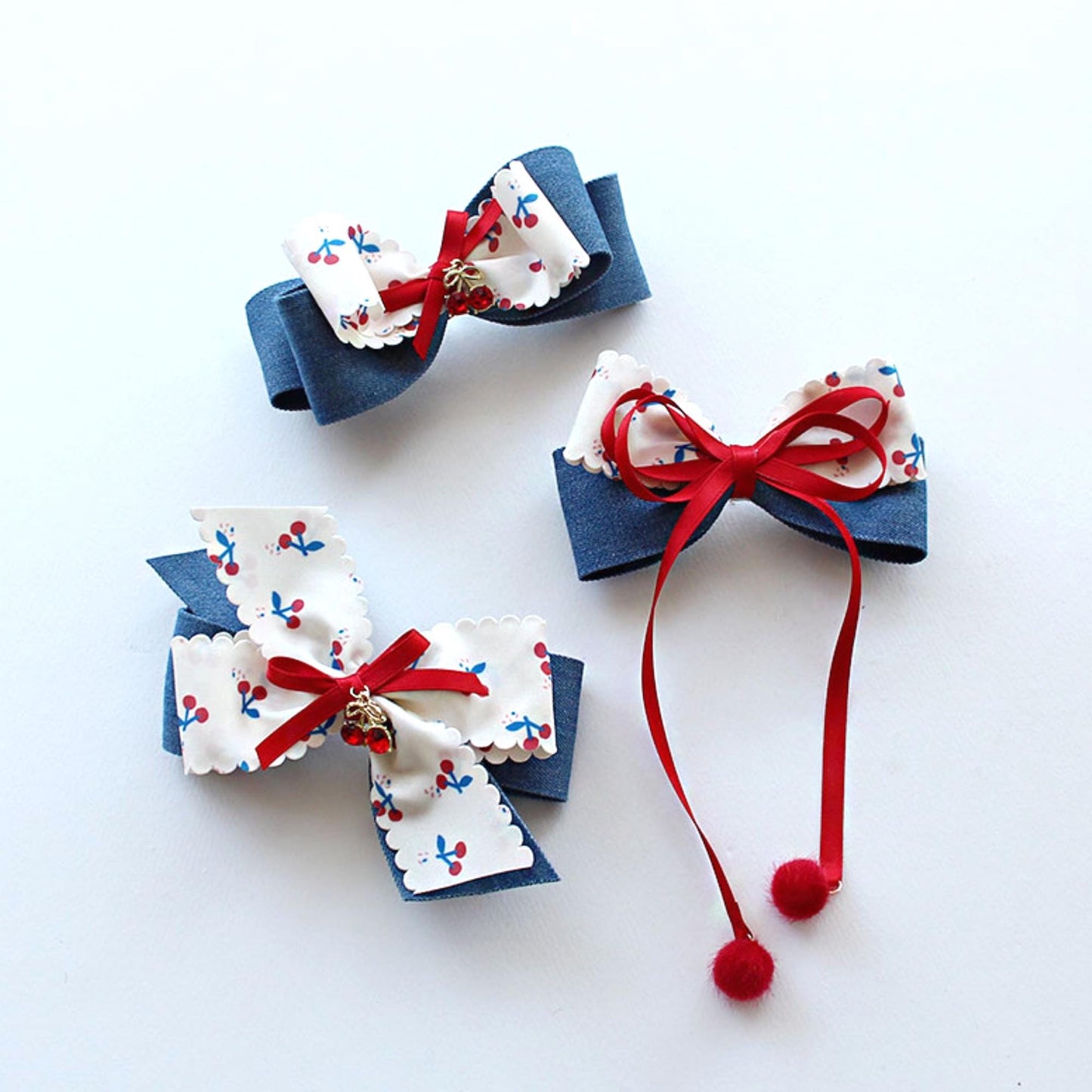 Cherry Scallop Ribbon Hair Bow Making Supplies 1.57 Inch (4cm) 5Yards