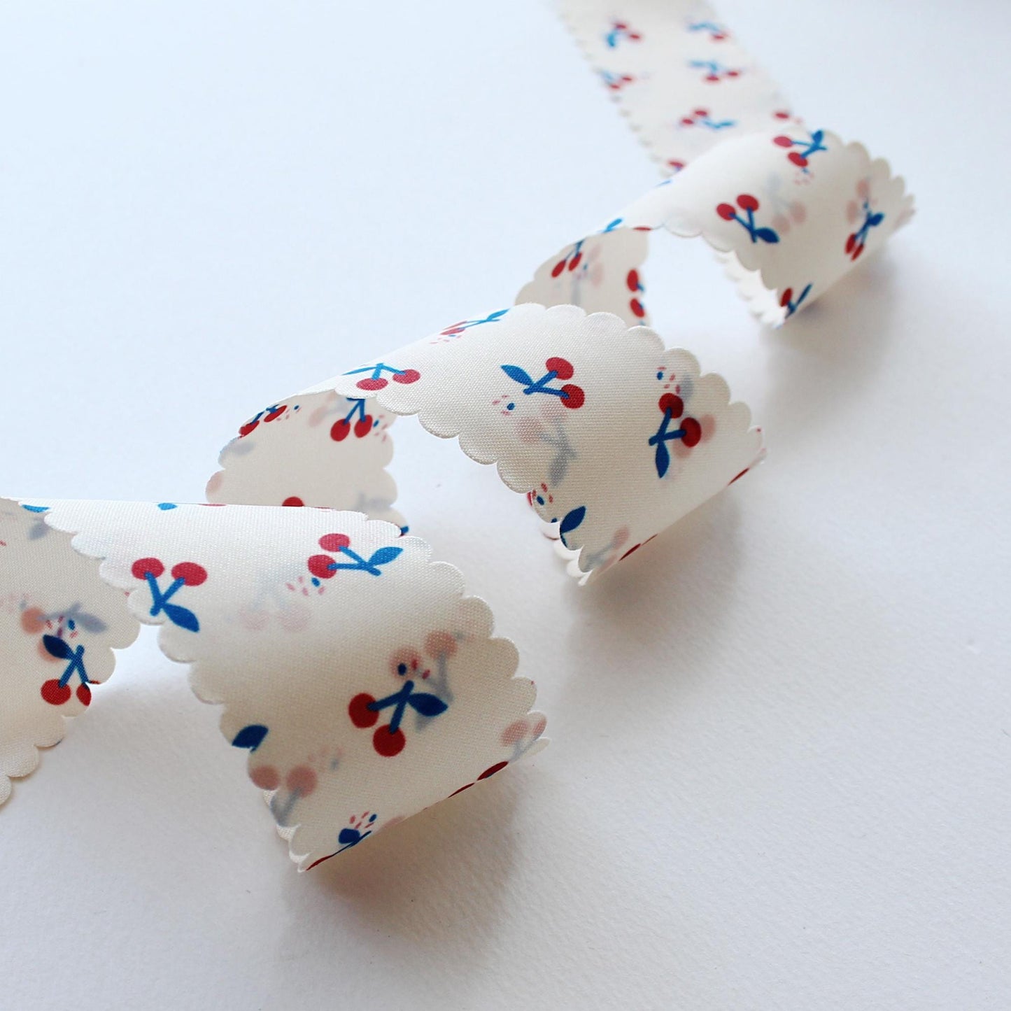 Cherry Scallop Ribbon Hair Bow Making Supplies 1.57 Inch (4cm) 5Yards
