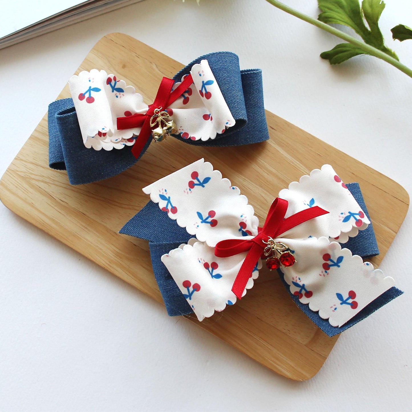 Cherry Scallop Ribbon Hair Bow Making Supplies 1.57 Inch (4cm) 5Yards