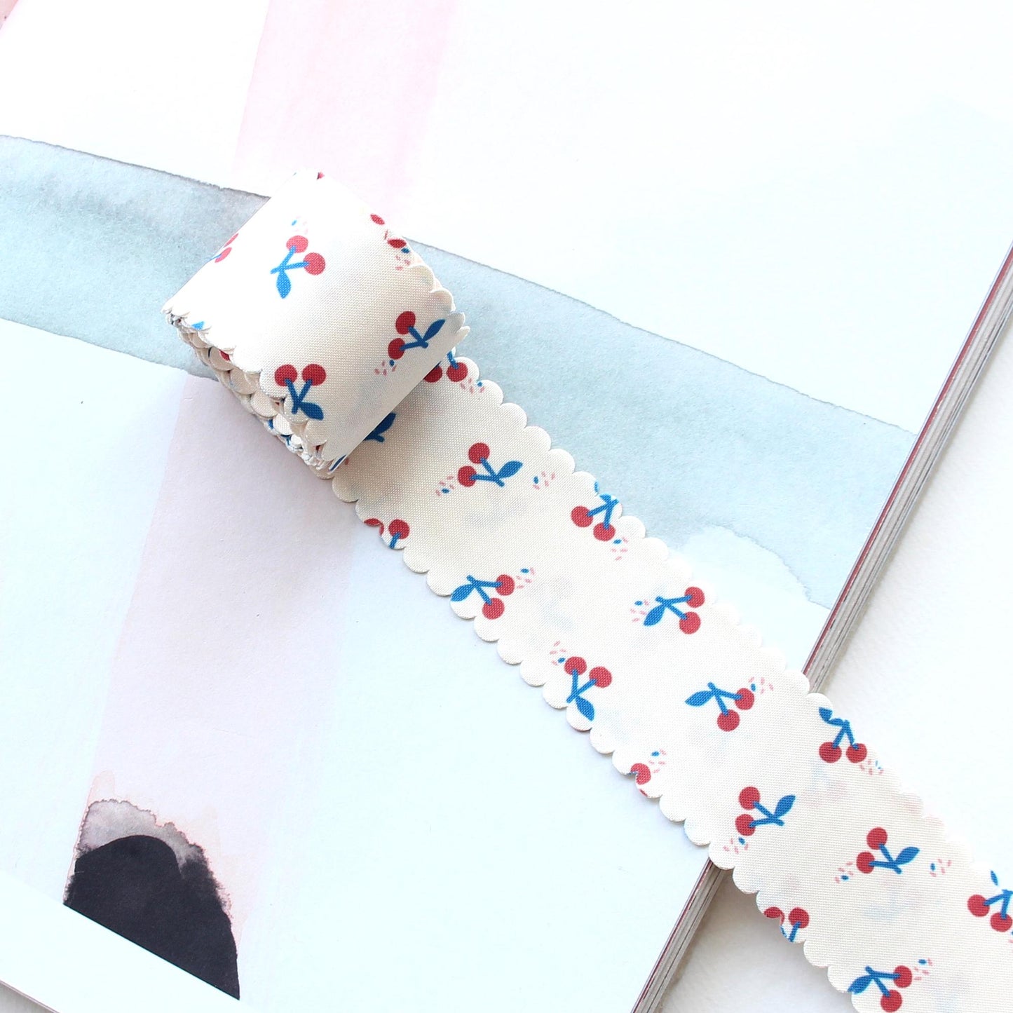 Cherry Scallop Ribbon Hair Bow Making Supplies 1.57 Inch (4cm) 5Yards