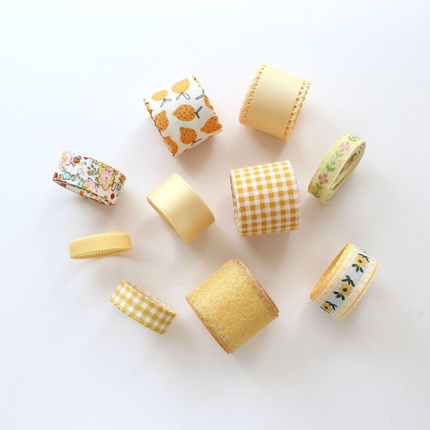 Yellow Craft Ribbons, Hair Bow Supply, Gift Wrapping, Craft Material 5 Yards