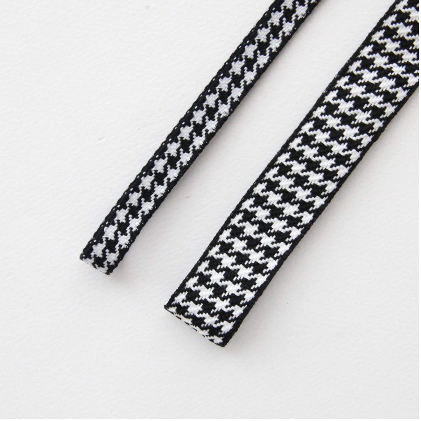 Houndstooth Jacquard Ribbon, Black White Woven Trim, Hair Bow Crafting Supplies 5Yards