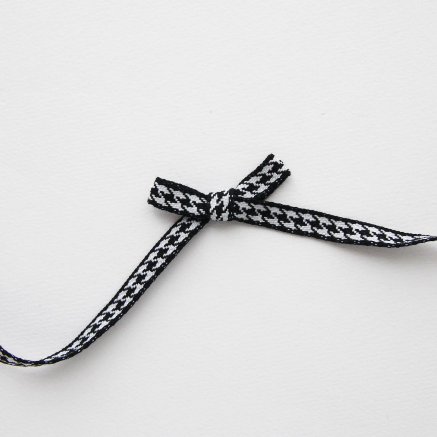 Houndstooth Jacquard Ribbon, Black White Woven Trim, Hair Bow Crafting Supplies 5Yards
