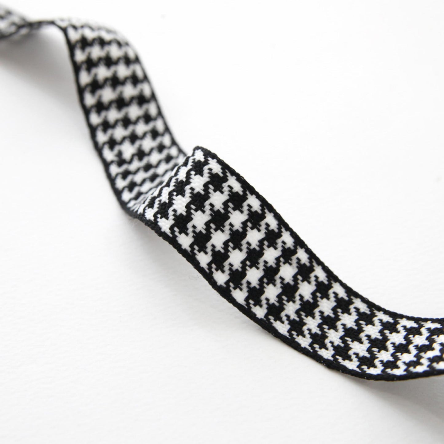 Houndstooth Jacquard Ribbon, Black White Woven Trim, Hair Bow Crafting Supplies 5Yards