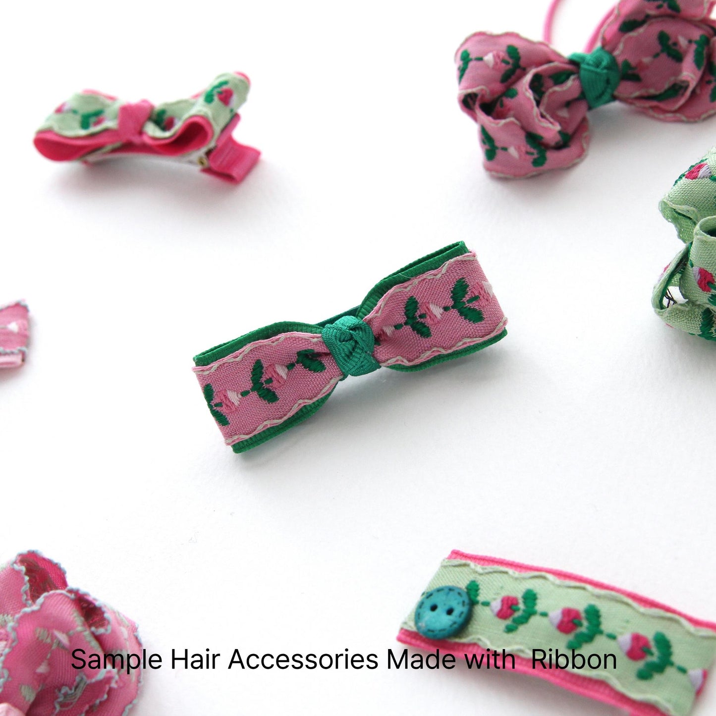 Floral Embroidered Ribbon Trim, Scalloped Jacquard Trim 5Yards