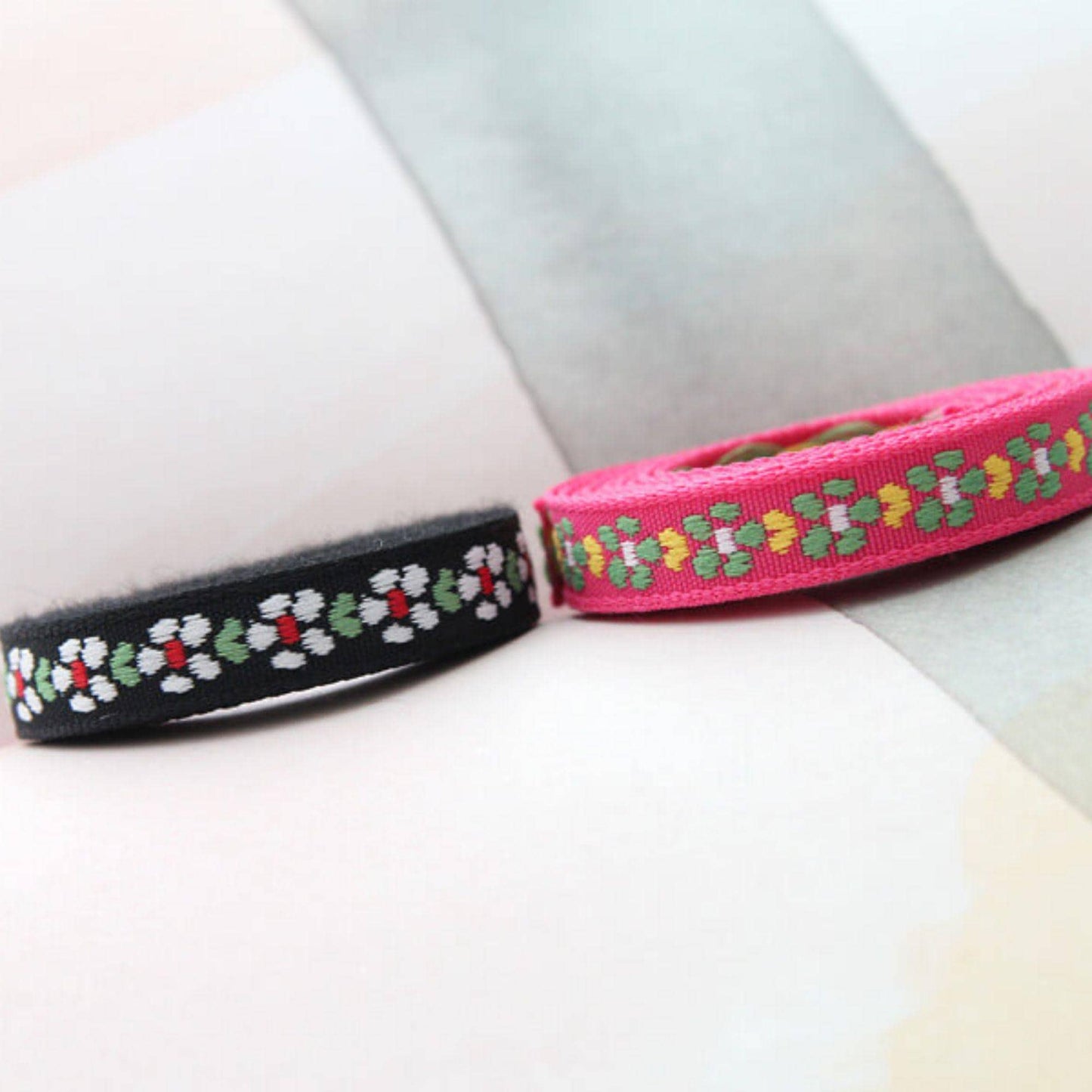 Floral Embroidered Ribbon Trim, Scalloped Jacquard Trim 5Yards