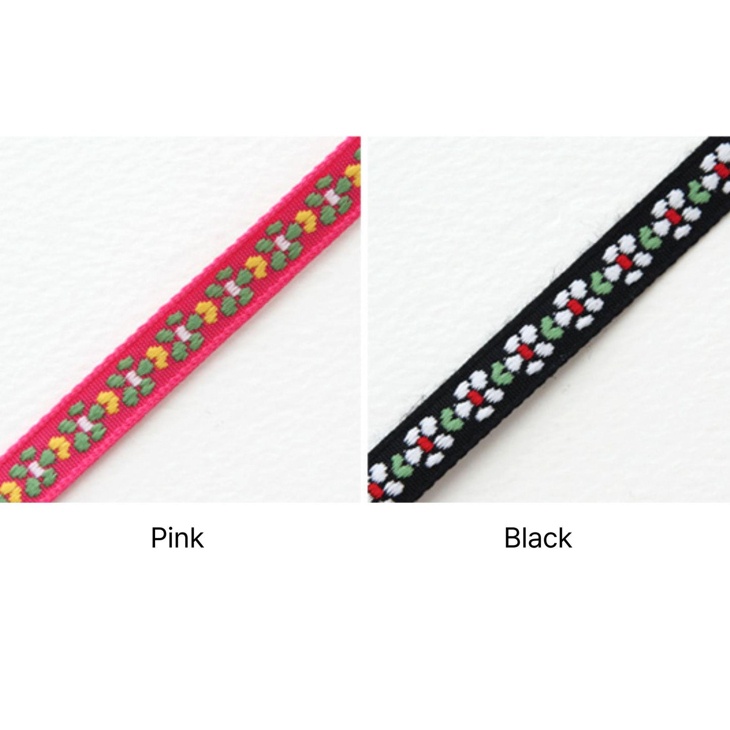 Floral Embroidered Ribbon Trim, Scalloped Jacquard Trim 5Yards