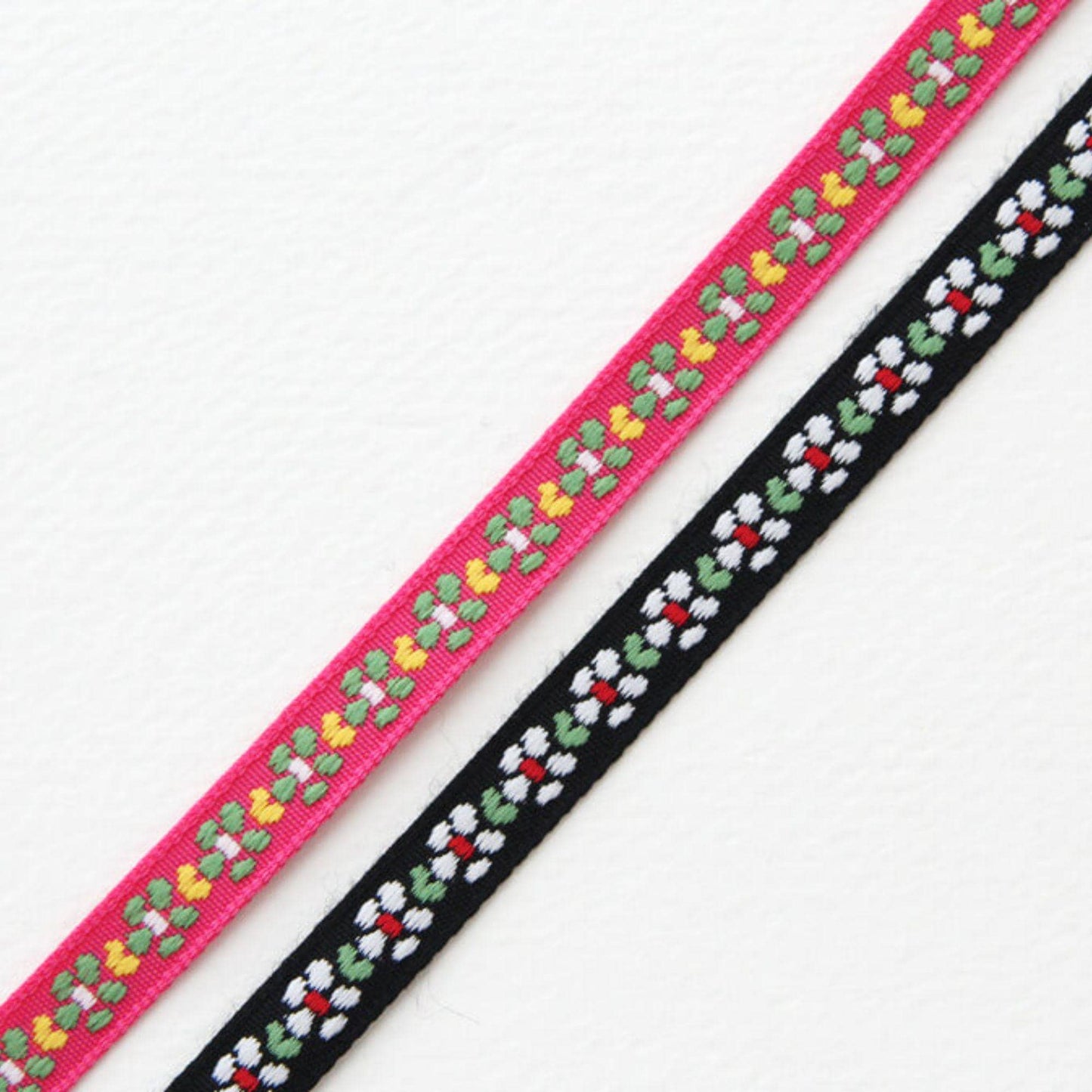 Floral Embroidered Ribbon Trim, Scalloped Jacquard Trim 5Yards