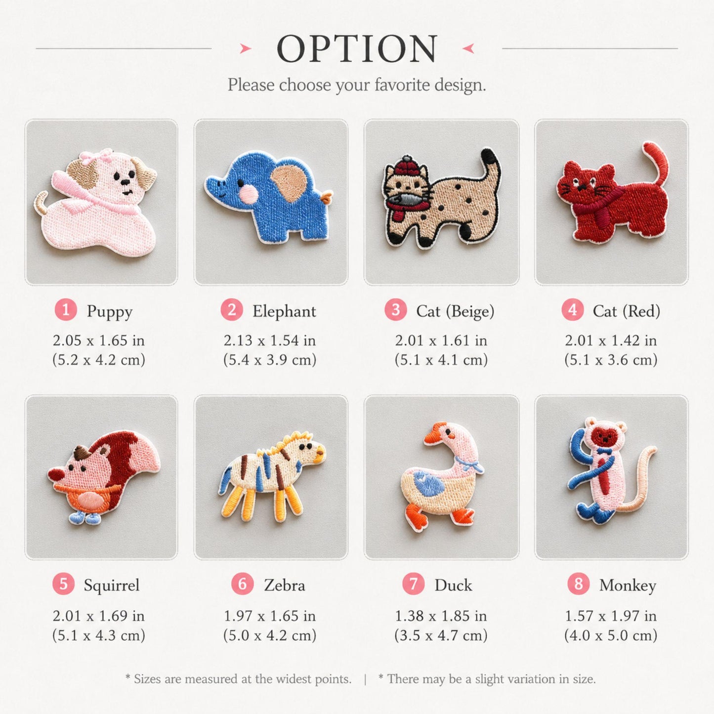 Embroidered Animal Patches, Iron-On DIY Craft Supply, Clothing Decoration