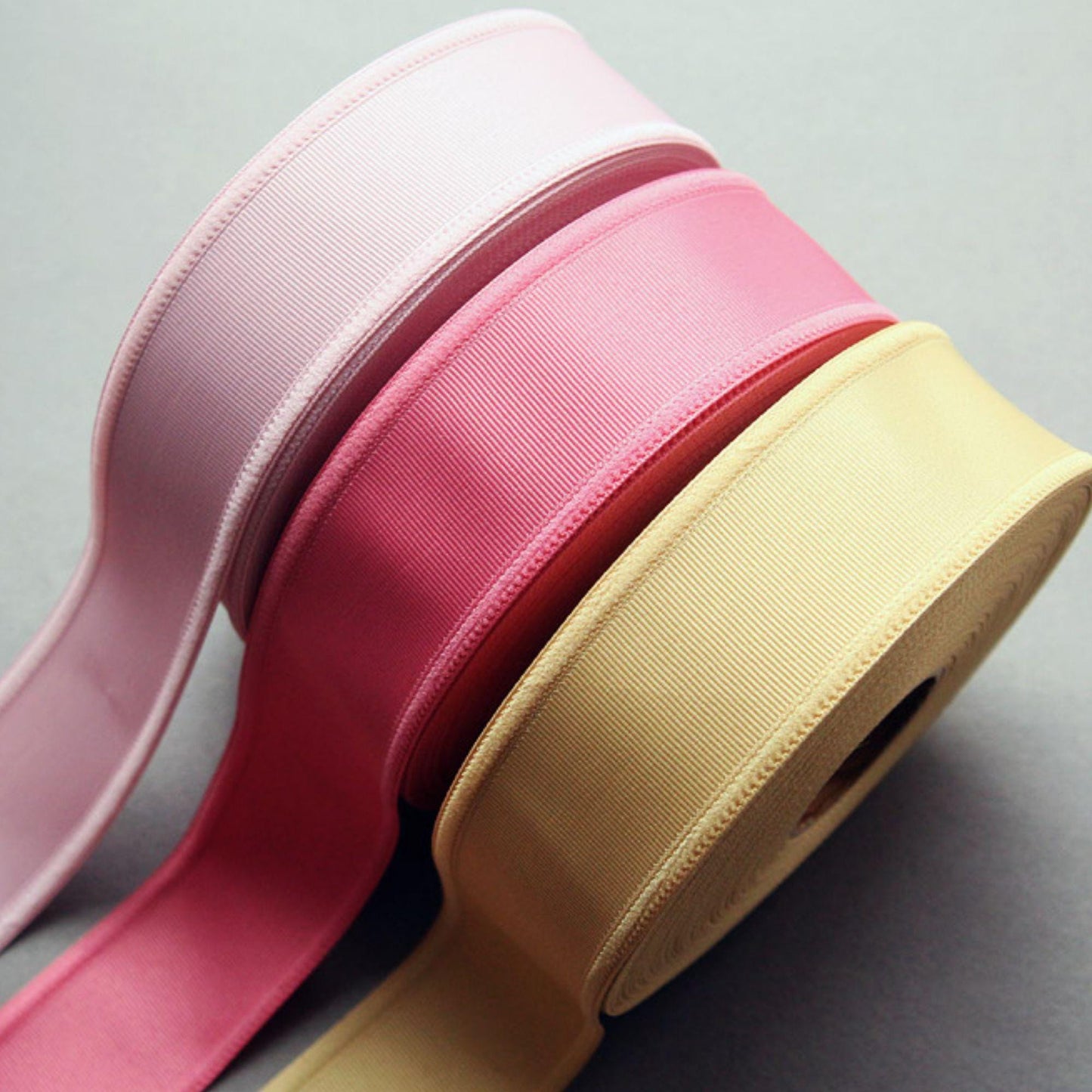 Solid Color Overlocked Edge Grosgrain Ribbon for Hair Bows, DIY Craft Supplies 5Yards