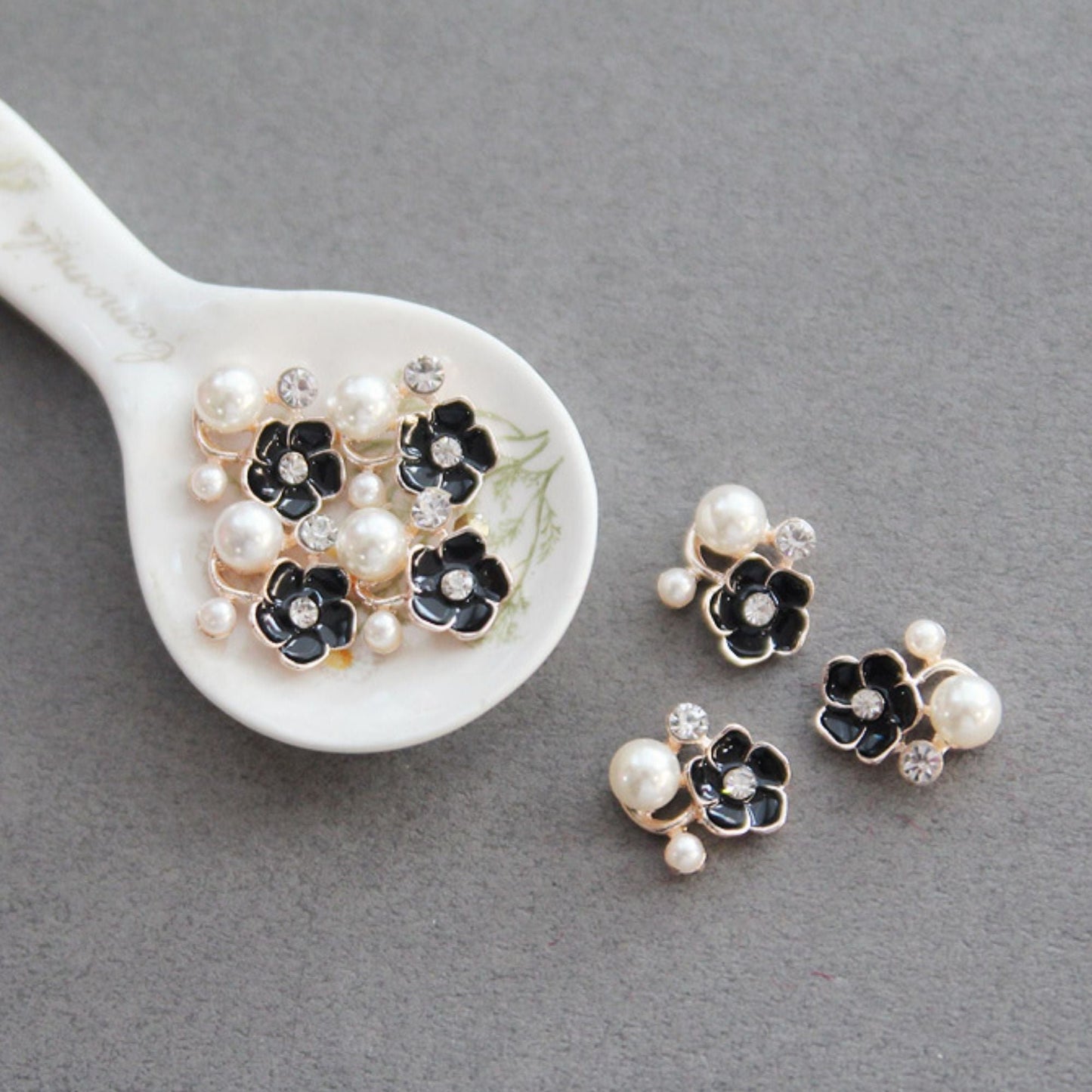 Floral Pearl Embellishments for Crafts 5/10pcs