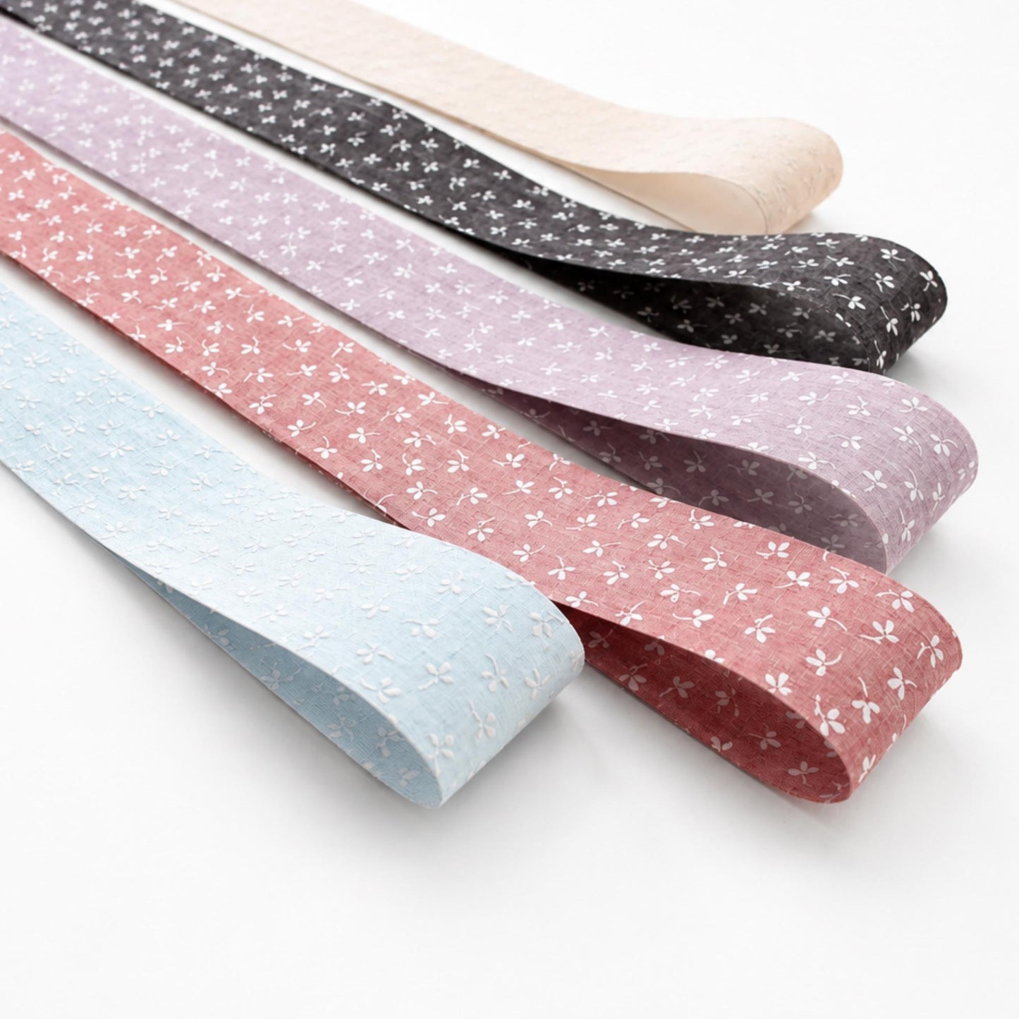 Floral Cotton Ribbon, Wide Fabric for Hair Bows, Sewing, Gift Wrapping (1.57in 5Yards)