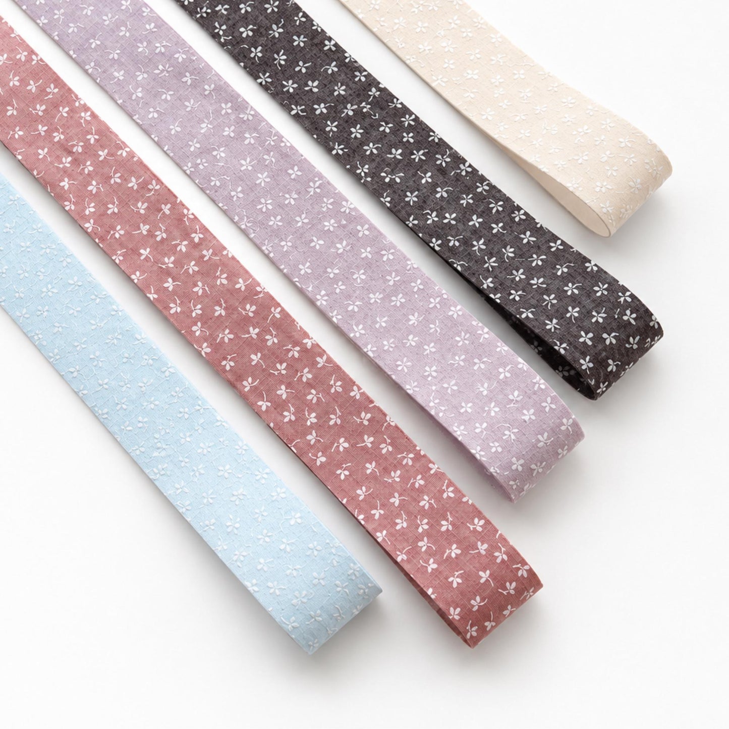 Floral Cotton Ribbon, Wide Fabric for Hair Bows, Sewing, Gift Wrapping (1.57in 5Yards)