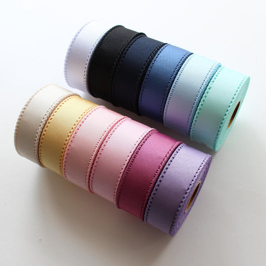 Scalloped Edge Grosgrain Ribbon, Hair Bow Supply, Craft Material (5 Yards)