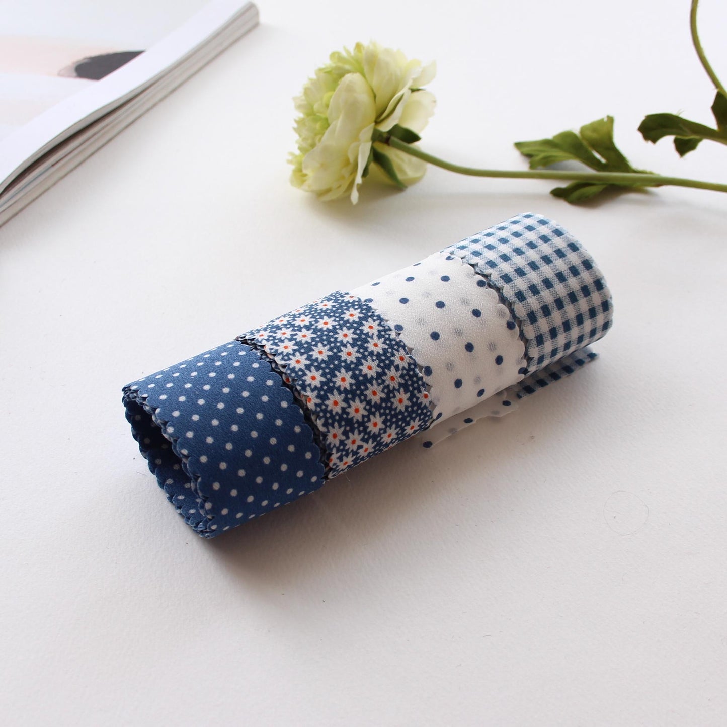 Charming Blue-Themed ribbons, Hair Bow Supply, Gift Wrapping, Craft Material, 1.57 Inch (4cm), 5 Yards