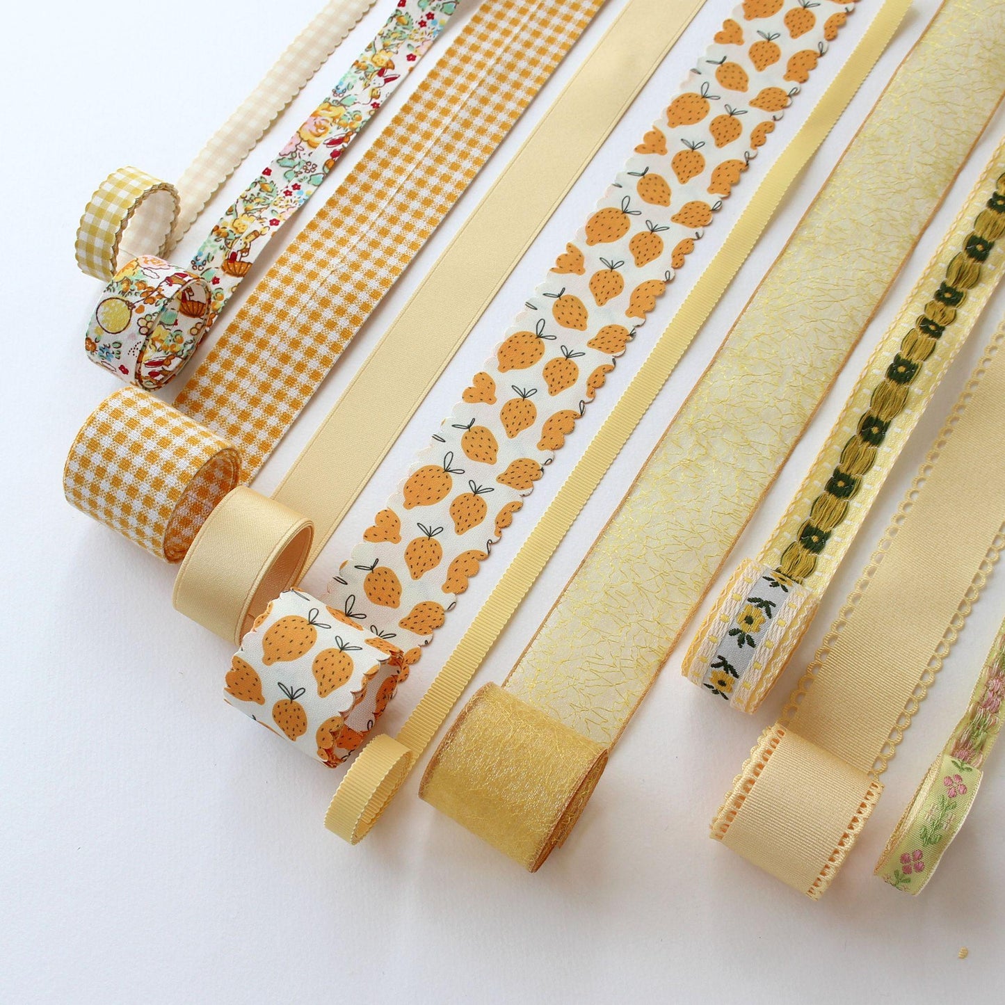 Yellow Craft Ribbons, Hair Bow Supply, Gift Wrapping, Craft Material 5 Yards