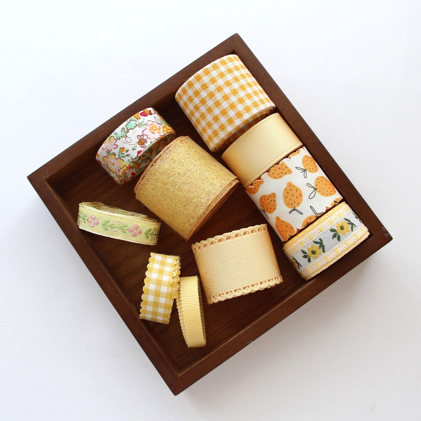 Yellow Craft Ribbons, Hair Bow Supply, Gift Wrapping, Craft Material 5 Yards