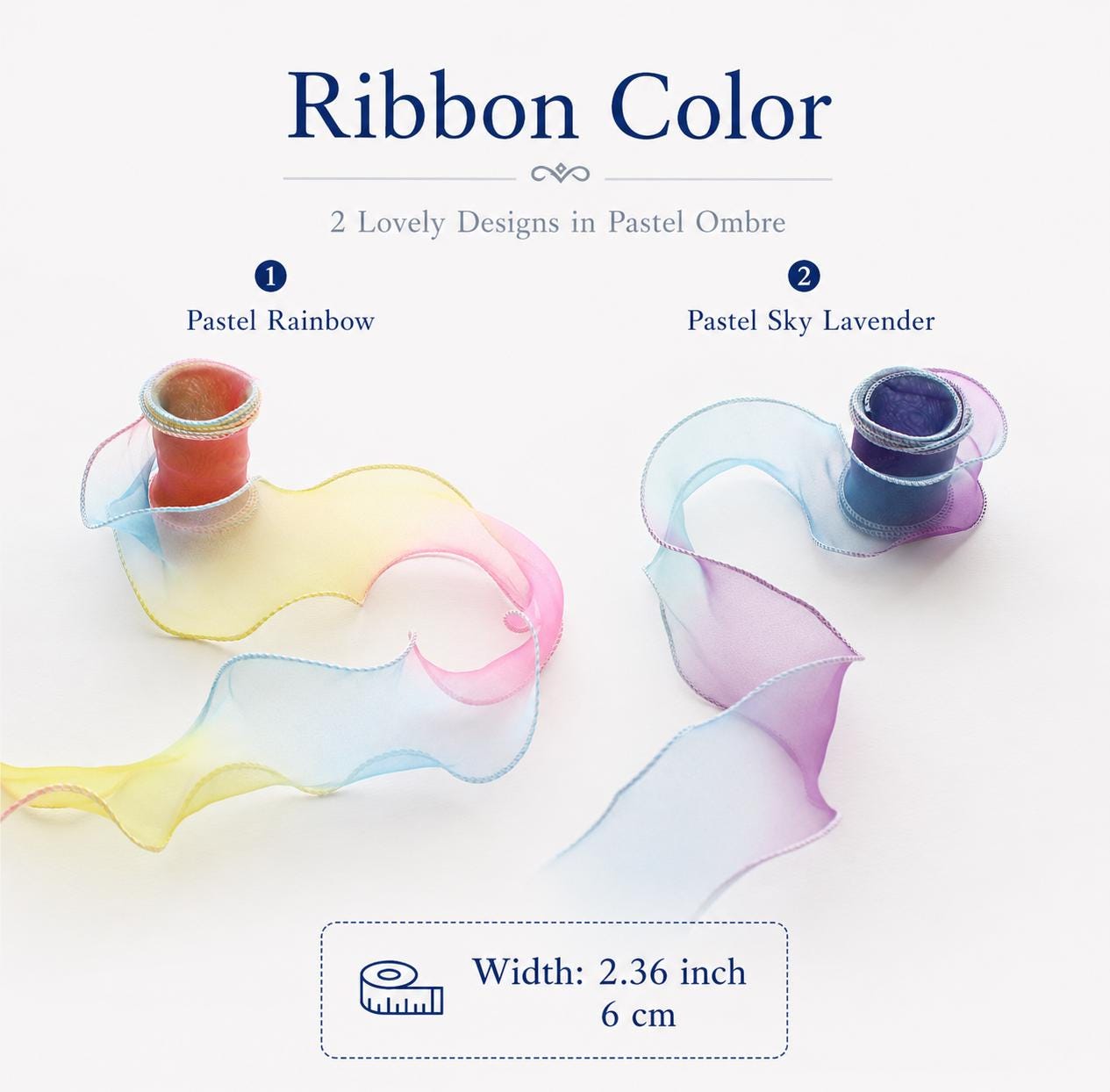 Charming Organdy Ribbon 1.53inch (3.9cm) x 5Yards