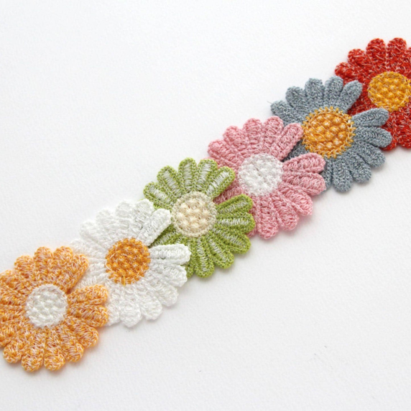 Daisy Flower Appliques, Handmade Floral Embellishments 5/10pcs