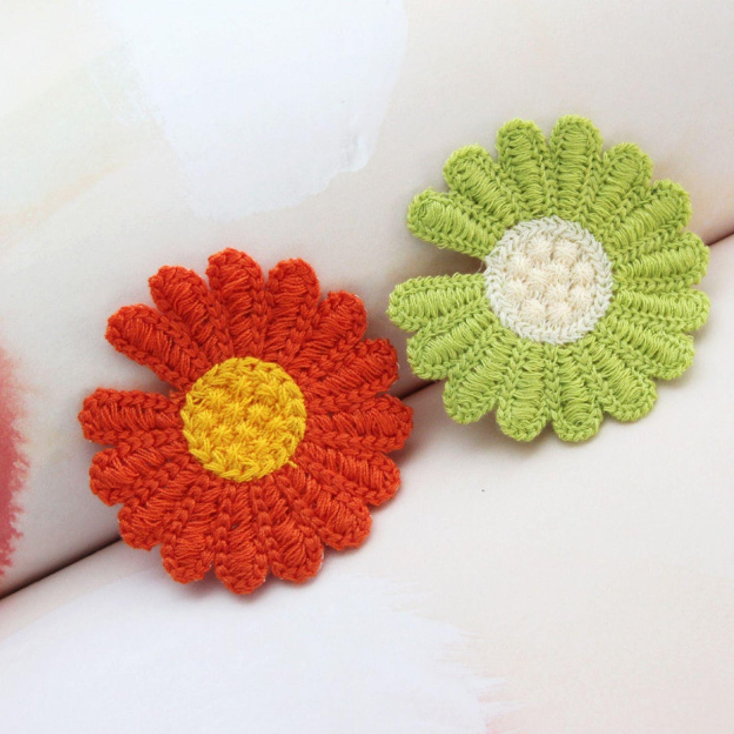 Daisy Flower Appliques, Handmade Floral Embellishments 5/10pcs