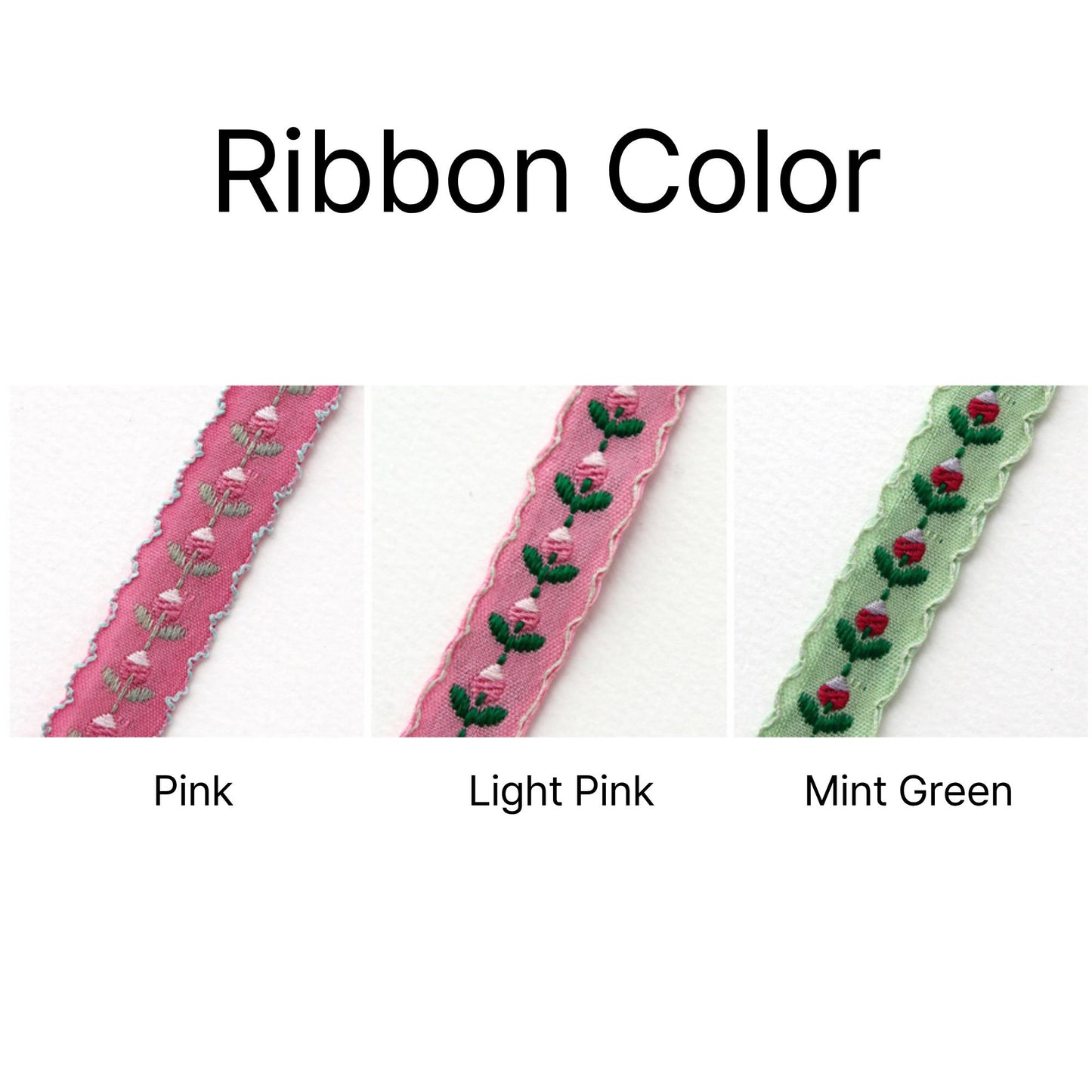 Floral Embroidered Ribbon Trim, Scalloped Jacquard Trim 5Yards