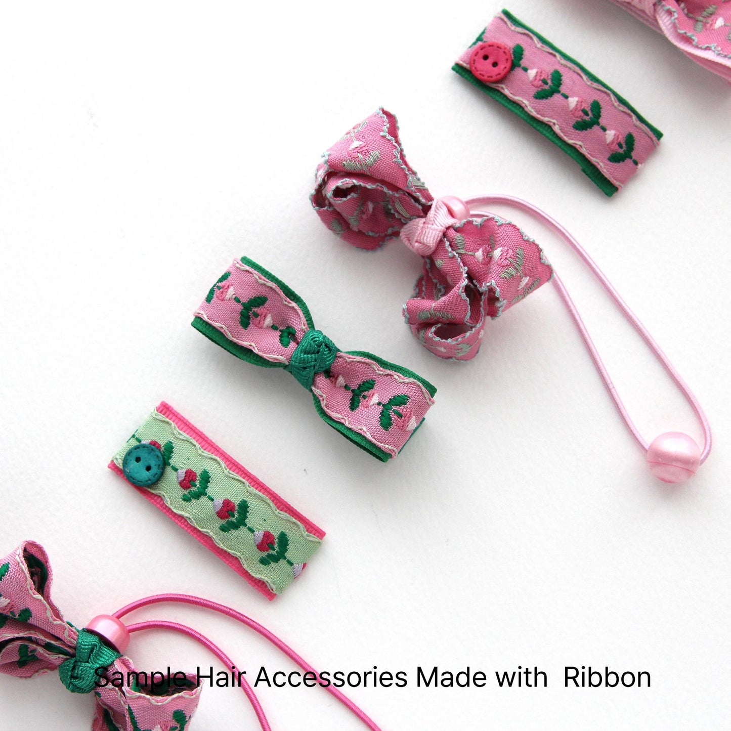 Floral Embroidered Ribbon Trim, Scalloped Jacquard Trim 5Yards