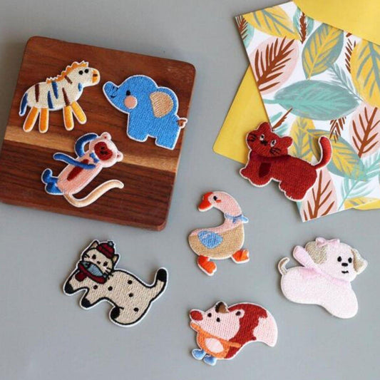 Embroidered Animal Patches, Iron-On DIY Craft Supply, Clothing Decoration