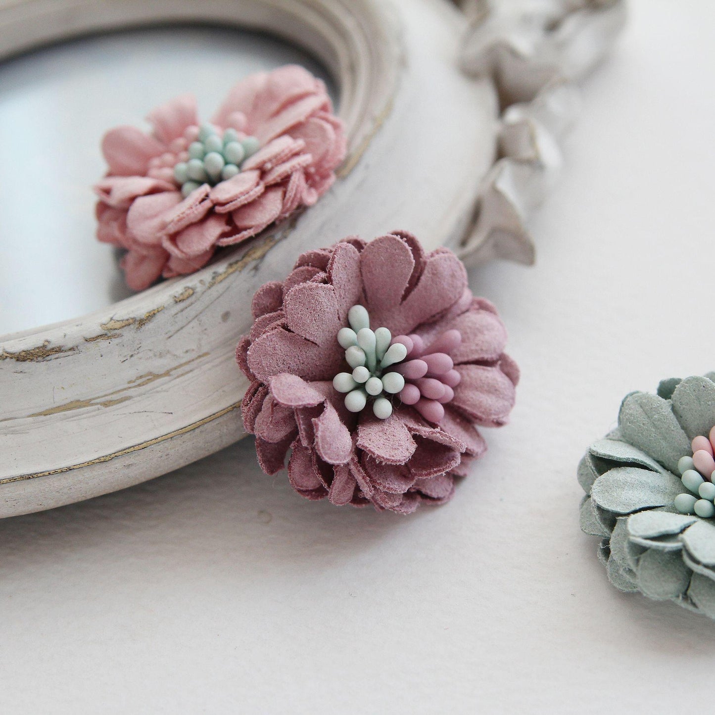 Mini Fabric Flower Corsage, Decorative Embellishment for Hair Bows, DIY Craft Supply, Floral Decoration
