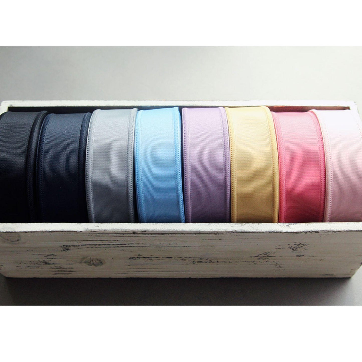 Solid Color Overlocked Edge Grosgrain Ribbon for Hair Bows, DIY Craft Supplies 5Yards