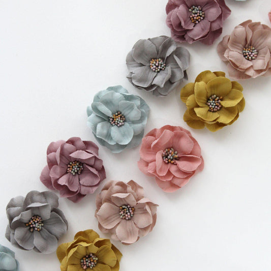 Fabric Flower Corsage Embellishment DIY Hair Accessory Supply