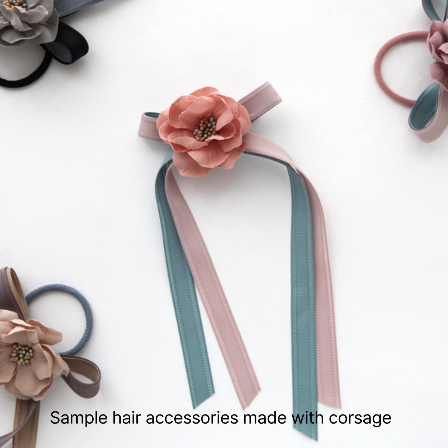 Fabric Flower Corsage Embellishment DIY Hair Accessory Supply