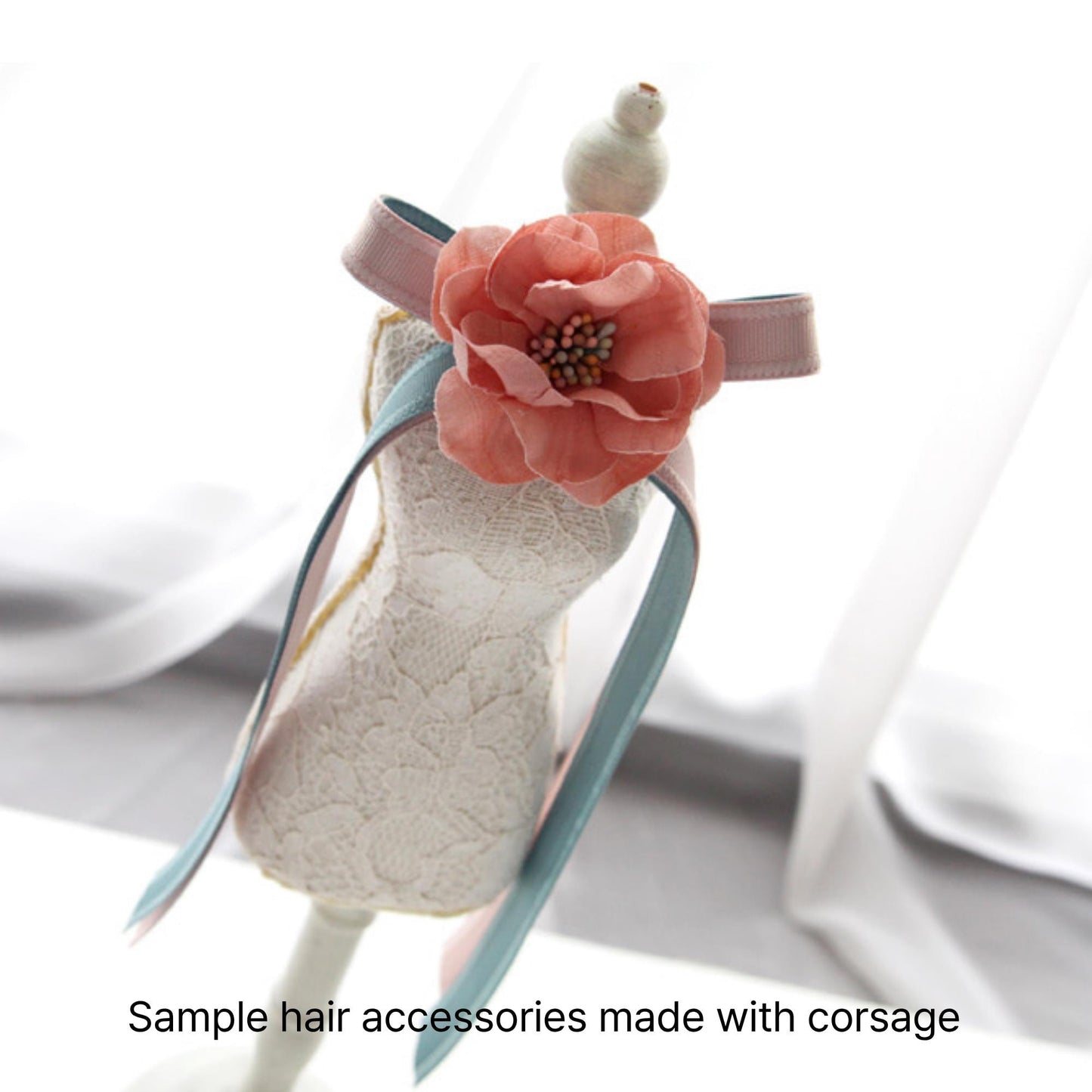 Fabric Flower Corsage Embellishment DIY Hair Accessory Supply