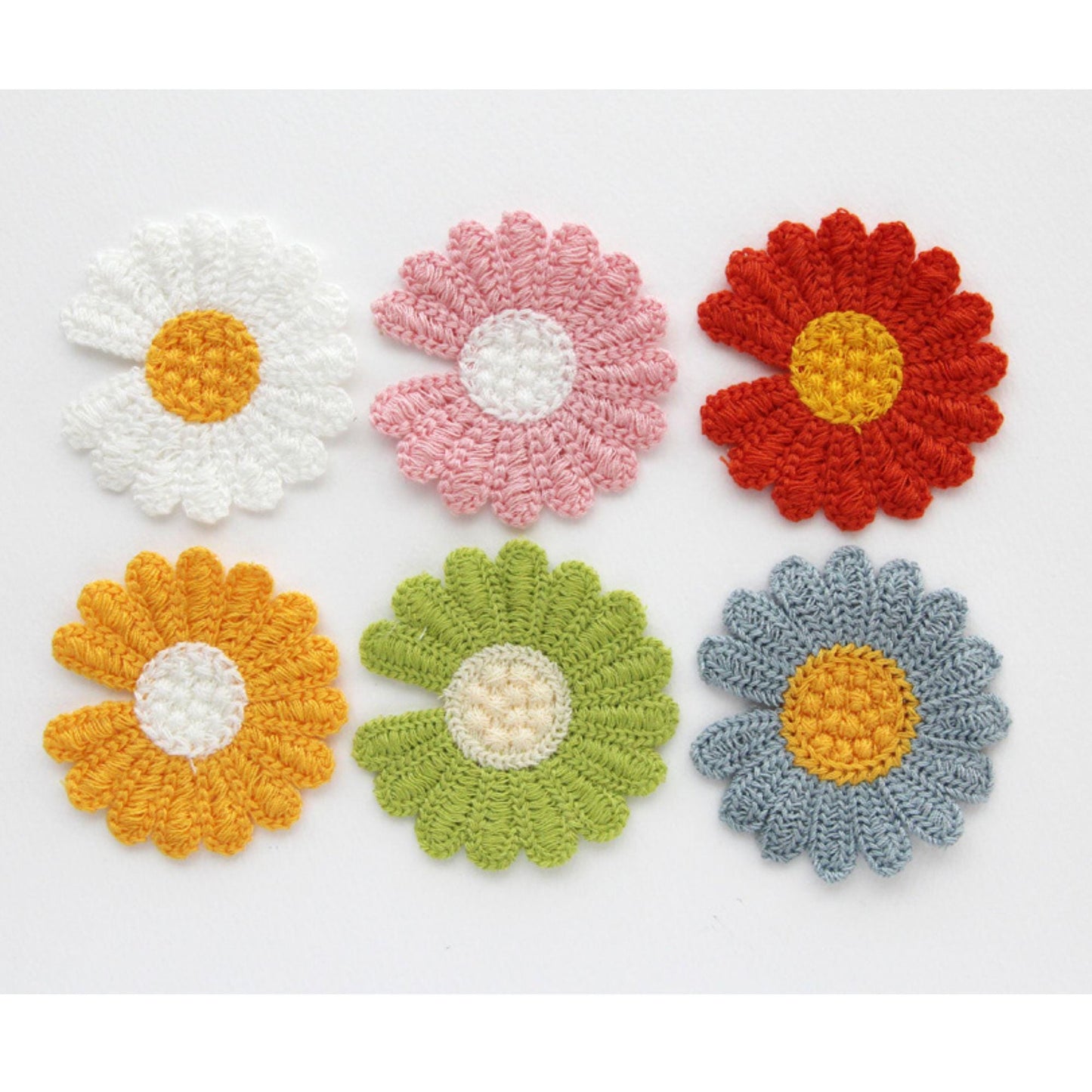 Daisy Flower Appliques, Handmade Floral Embellishments 5/10pcs