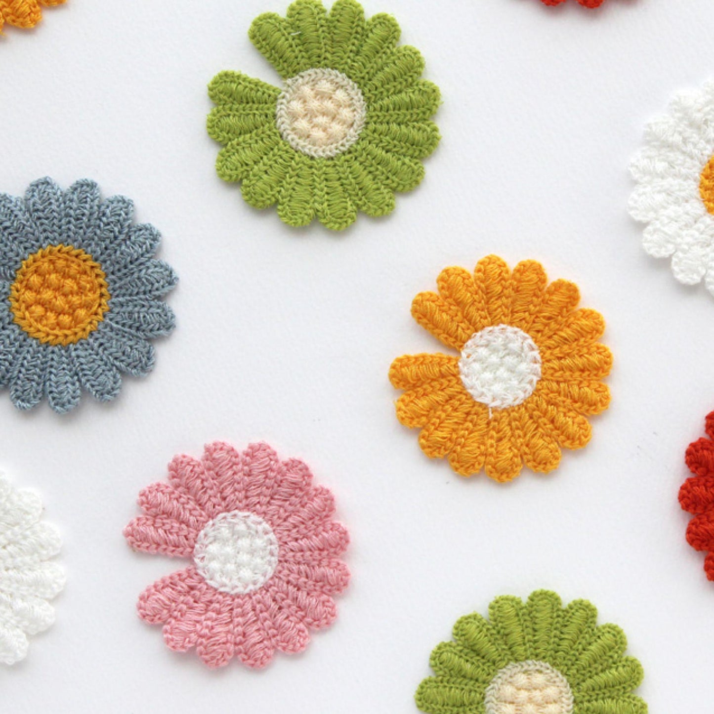 Daisy Flower Appliques, Handmade Floral Embellishments 5/10pcs