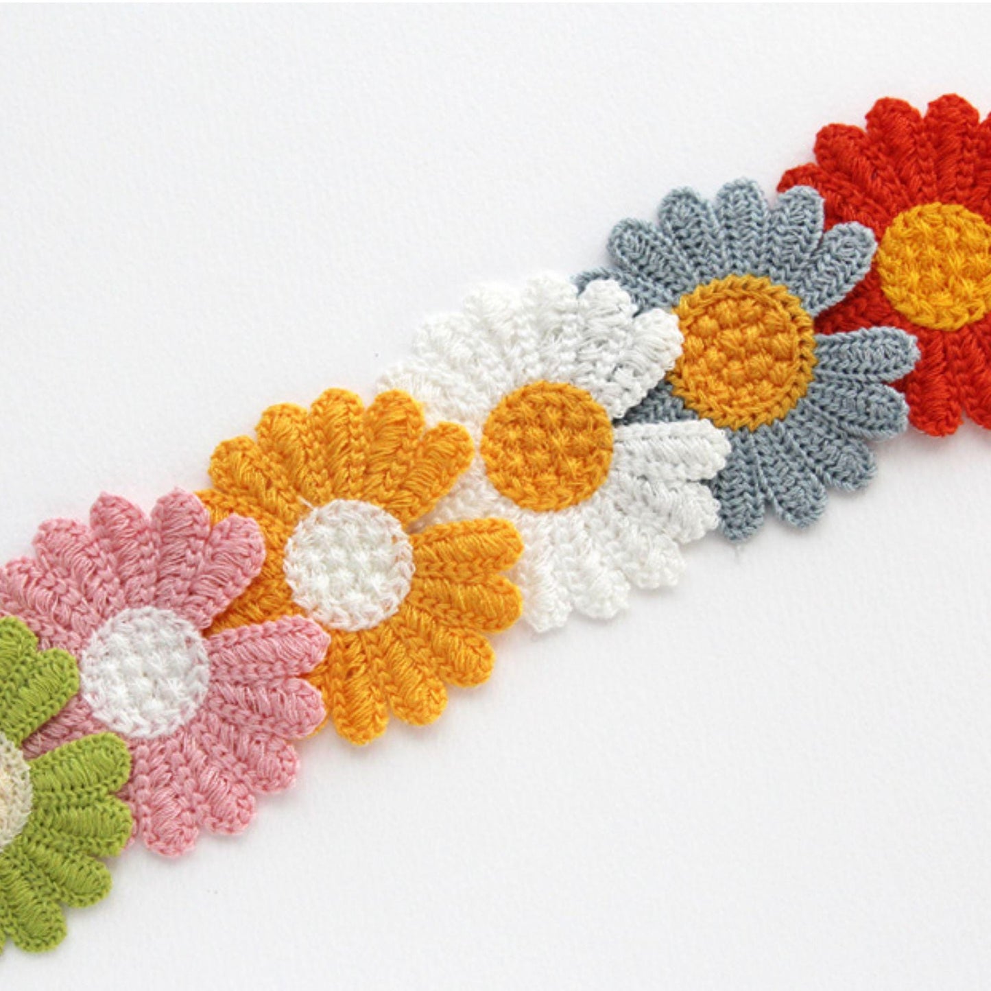 Daisy Flower Appliques, Handmade Floral Embellishments 5/10pcs