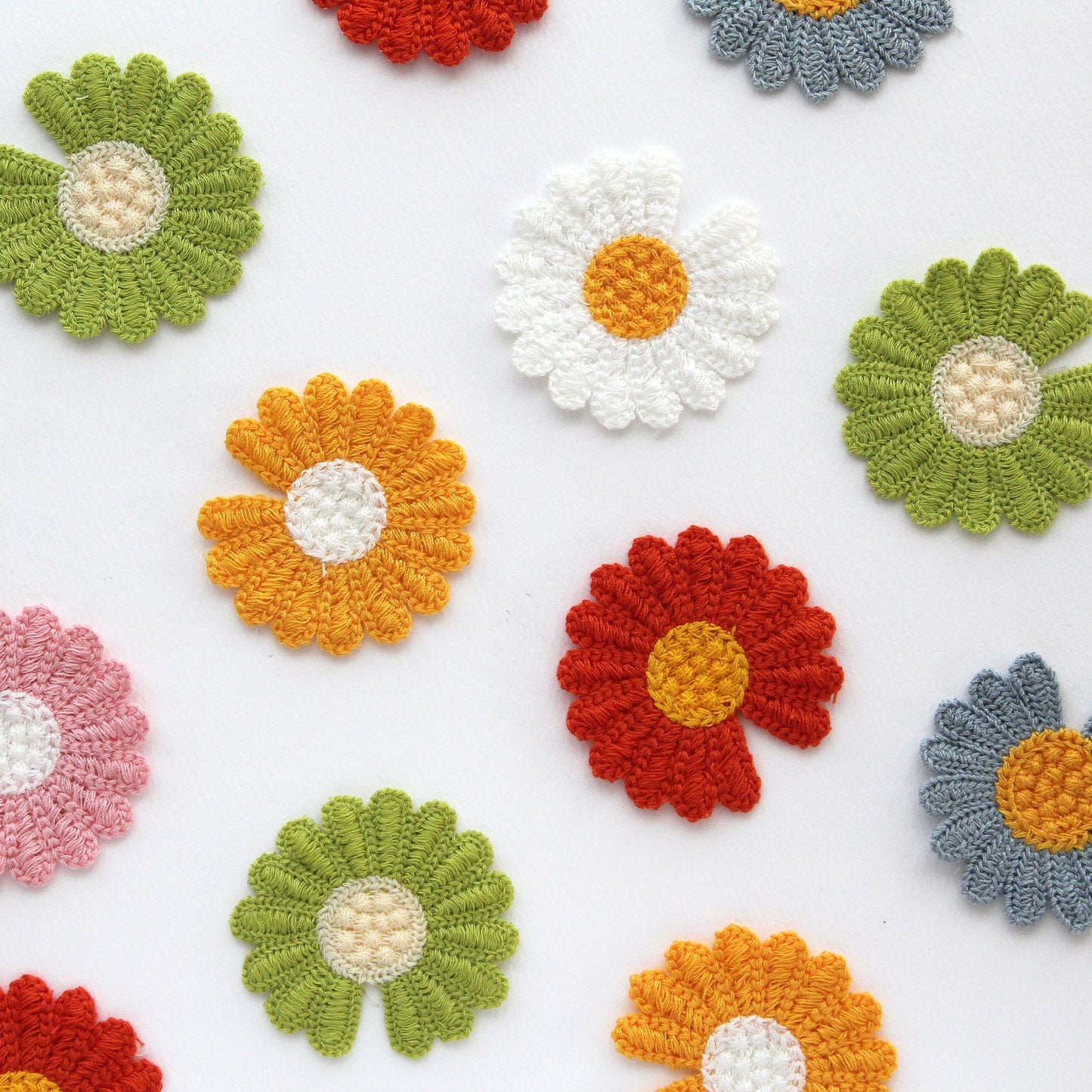 Daisy Flower Appliques, Handmade Floral Embellishments 5/10pcs