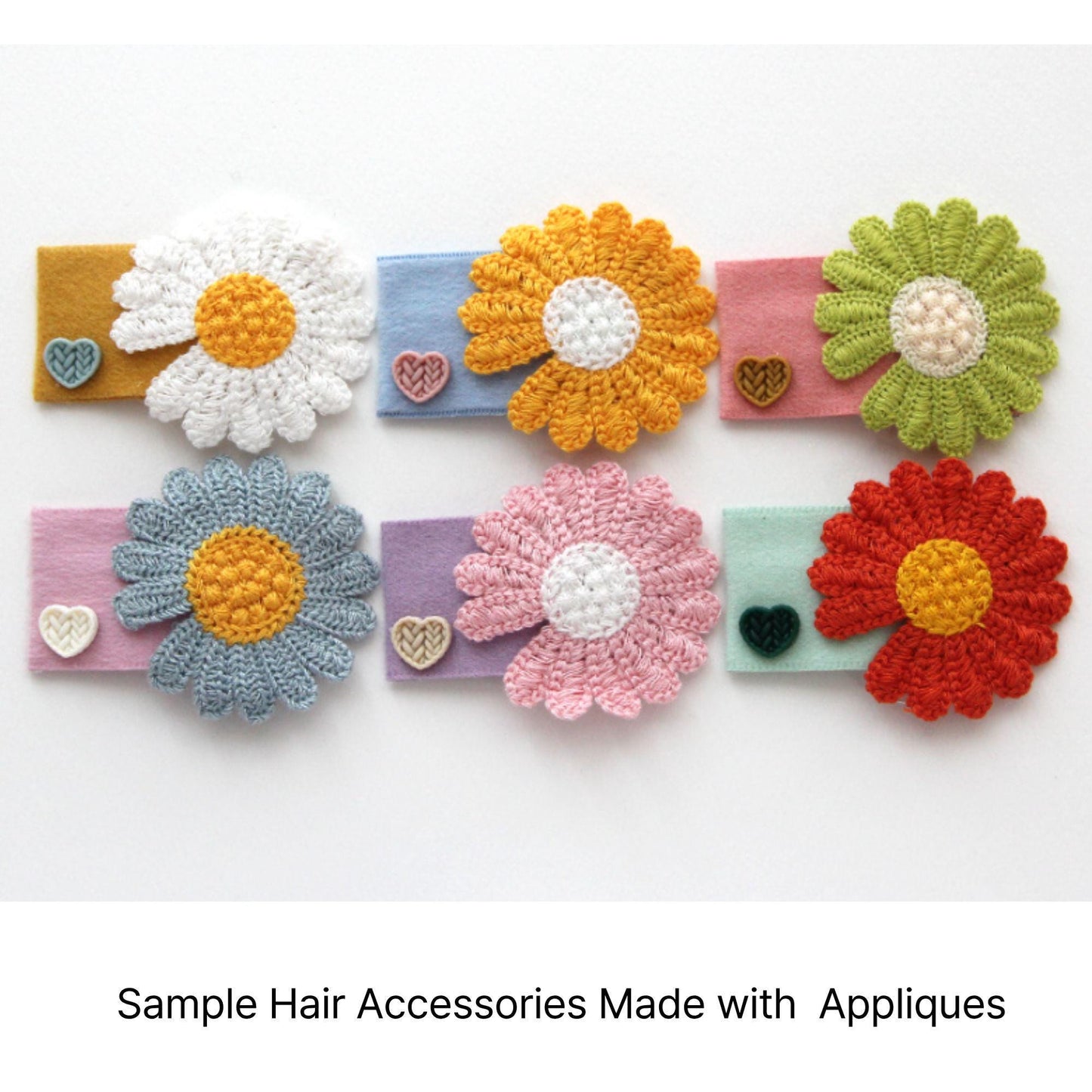 Daisy Flower Appliques, Handmade Floral Embellishments 5/10pcs