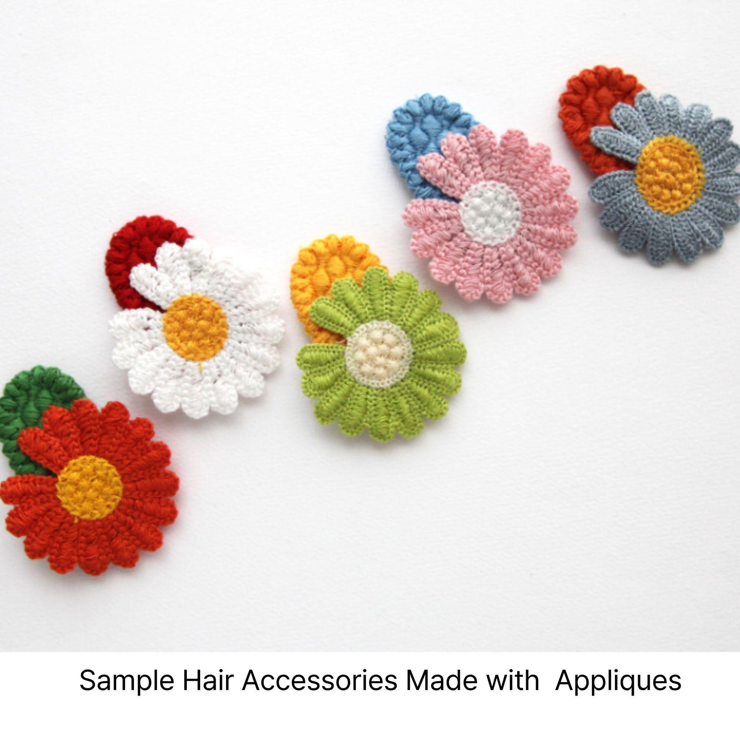 Daisy Flower Appliques, Handmade Floral Embellishments 5/10pcs