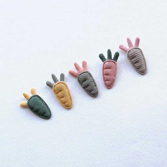 Mini Carrot Embroidered Patch, Fabric Applique, DIY Hair Bow Supply, Craft Decoration
