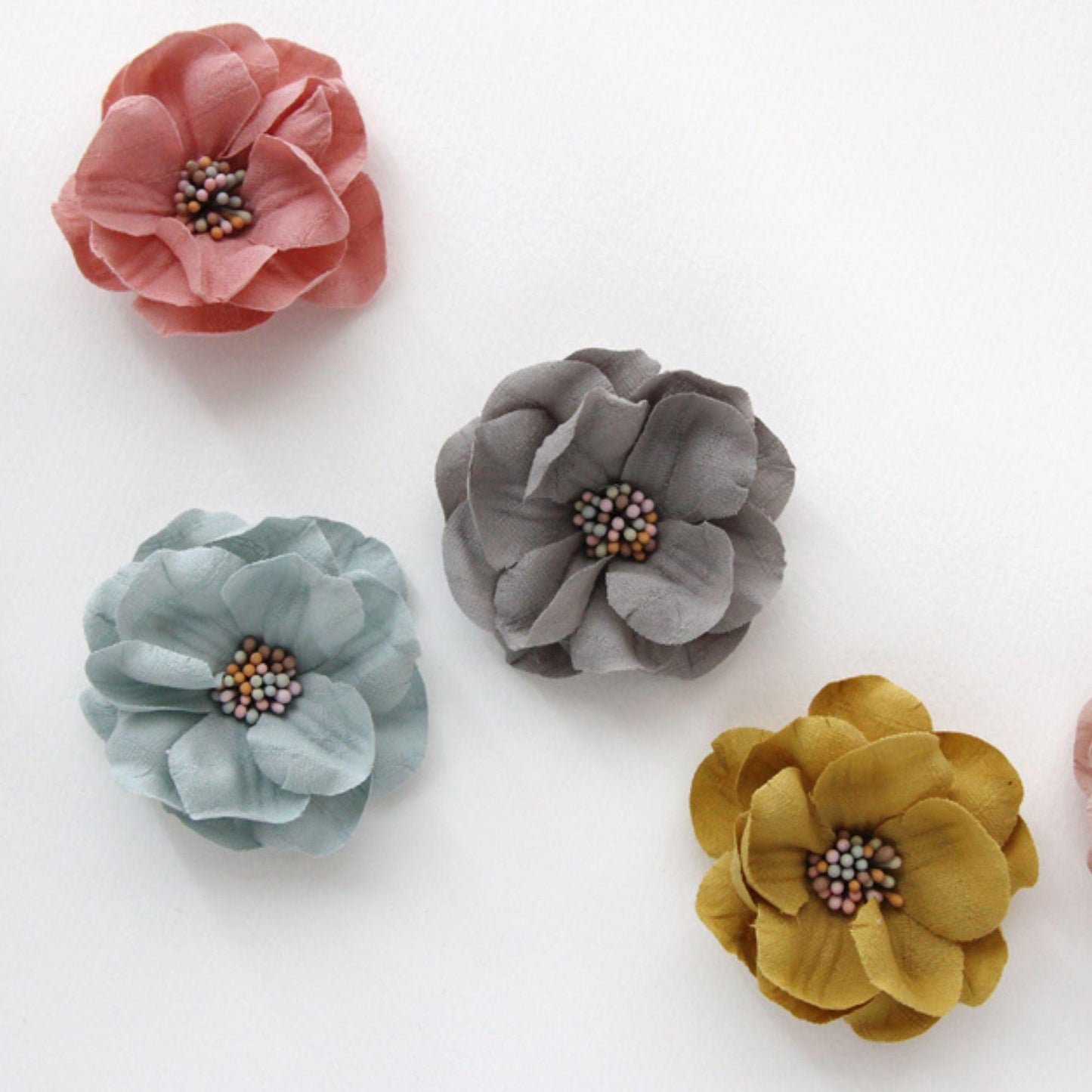 Fabric Flower Corsage Embellishment DIY Hair Accessory Supply