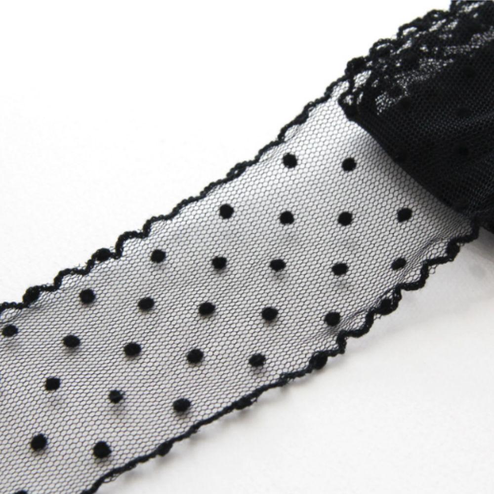 Dot Mesh Lace Trim, Sheer Tulle Ribbon with Scalloped Edge, Sewing, Hair Bow & Craft Supplies 5Yards