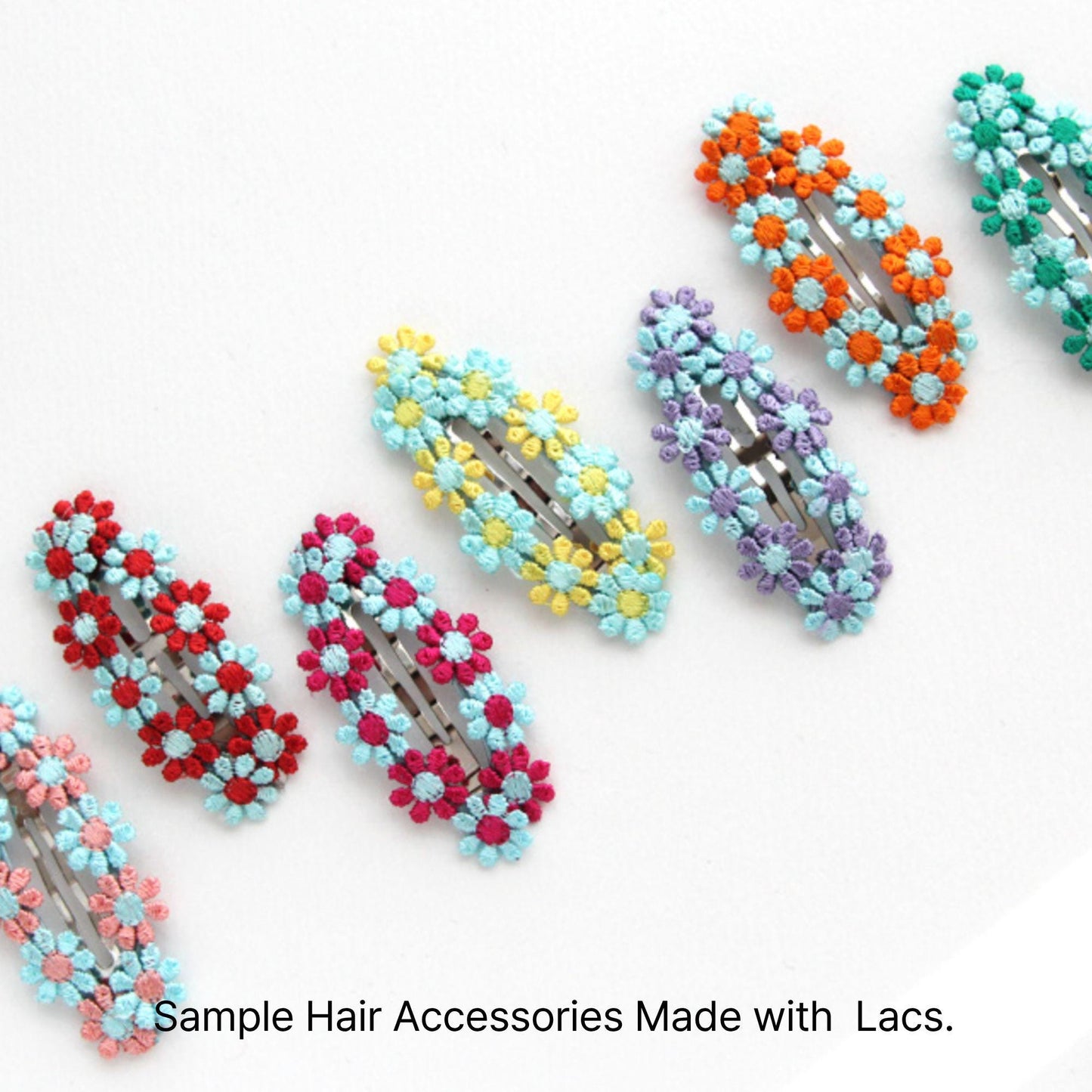 Daisy Embroidered Floral Lace Trim, Sewing Lace, DIY Hair Bow Craft Supplies 5Yards