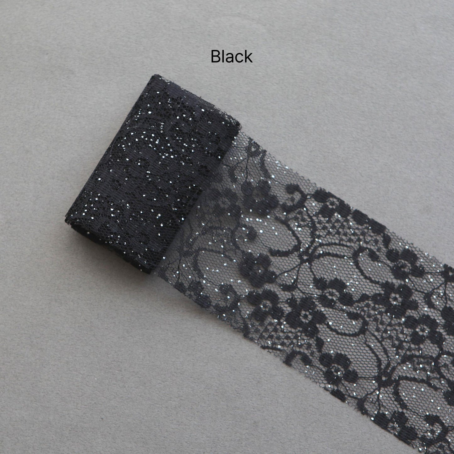 Glitter Floral Cotton Lace Trim, Wide Ribbon for Sewing, Wedding Decor, Crafts 5 Yard