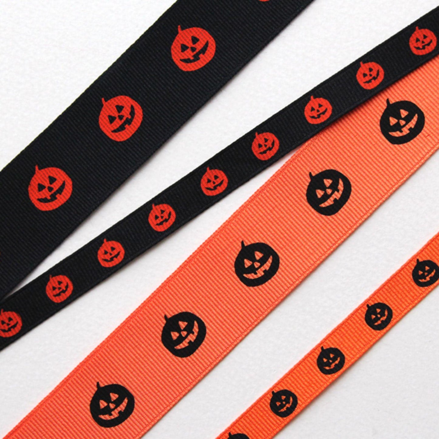 Halloween Pumpkin Grosgrain Ribbon, Jack O Lantern Print for Crafts