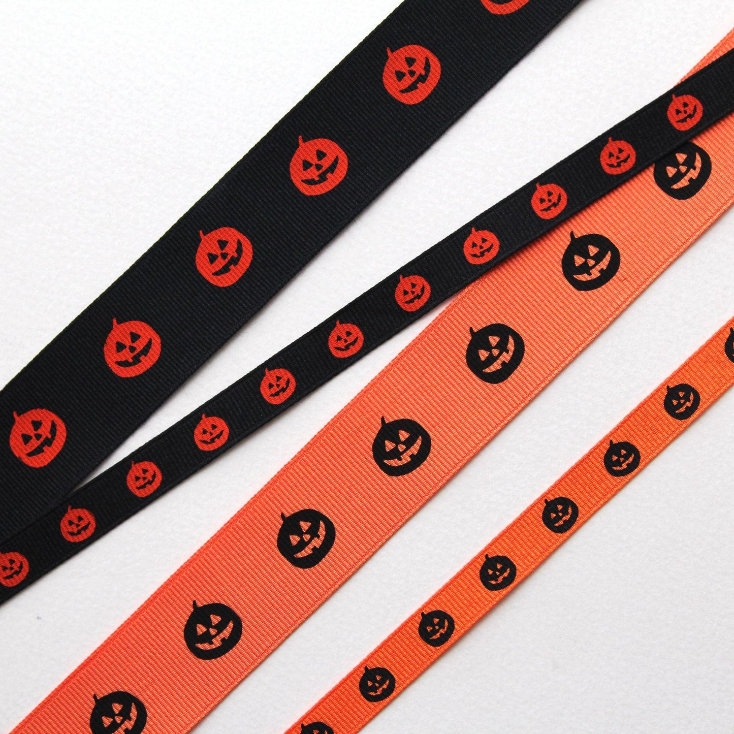 Halloween Pumpkin Grosgrain Ribbon, Jack O Lantern Print for Crafts