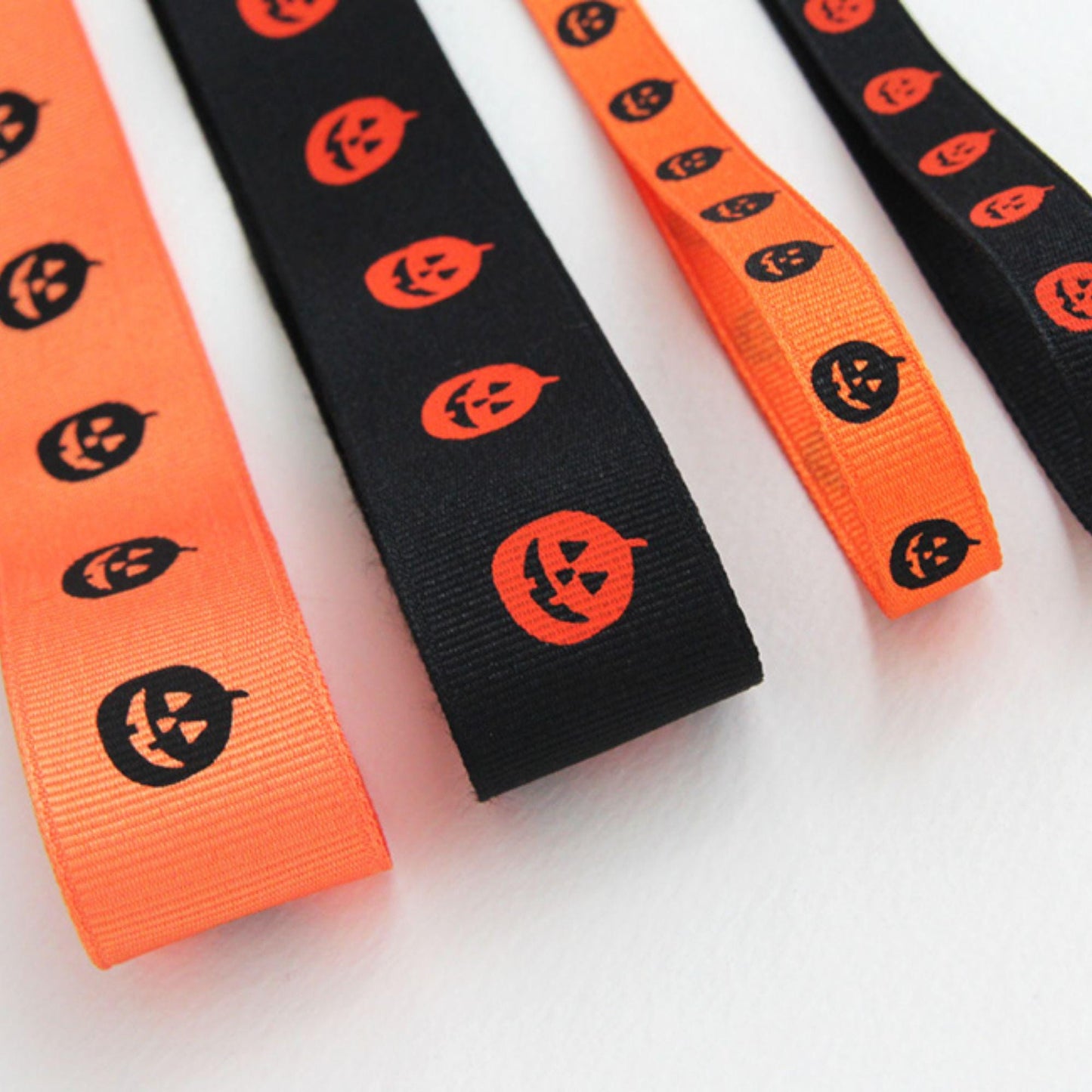 Halloween Pumpkin Grosgrain Ribbon, Jack O Lantern Print for Crafts