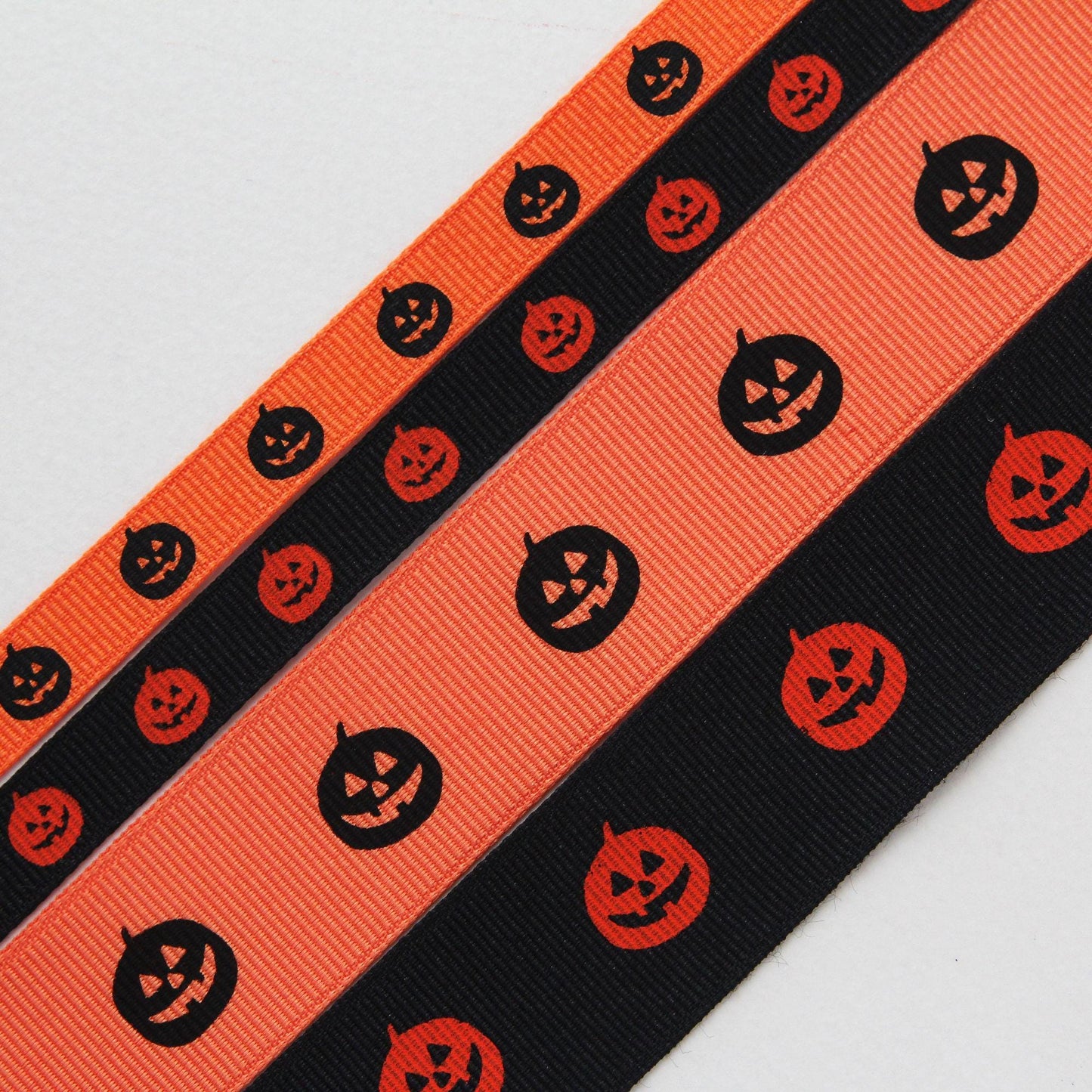 Halloween Pumpkin Grosgrain Ribbon, Jack O Lantern Print for Crafts