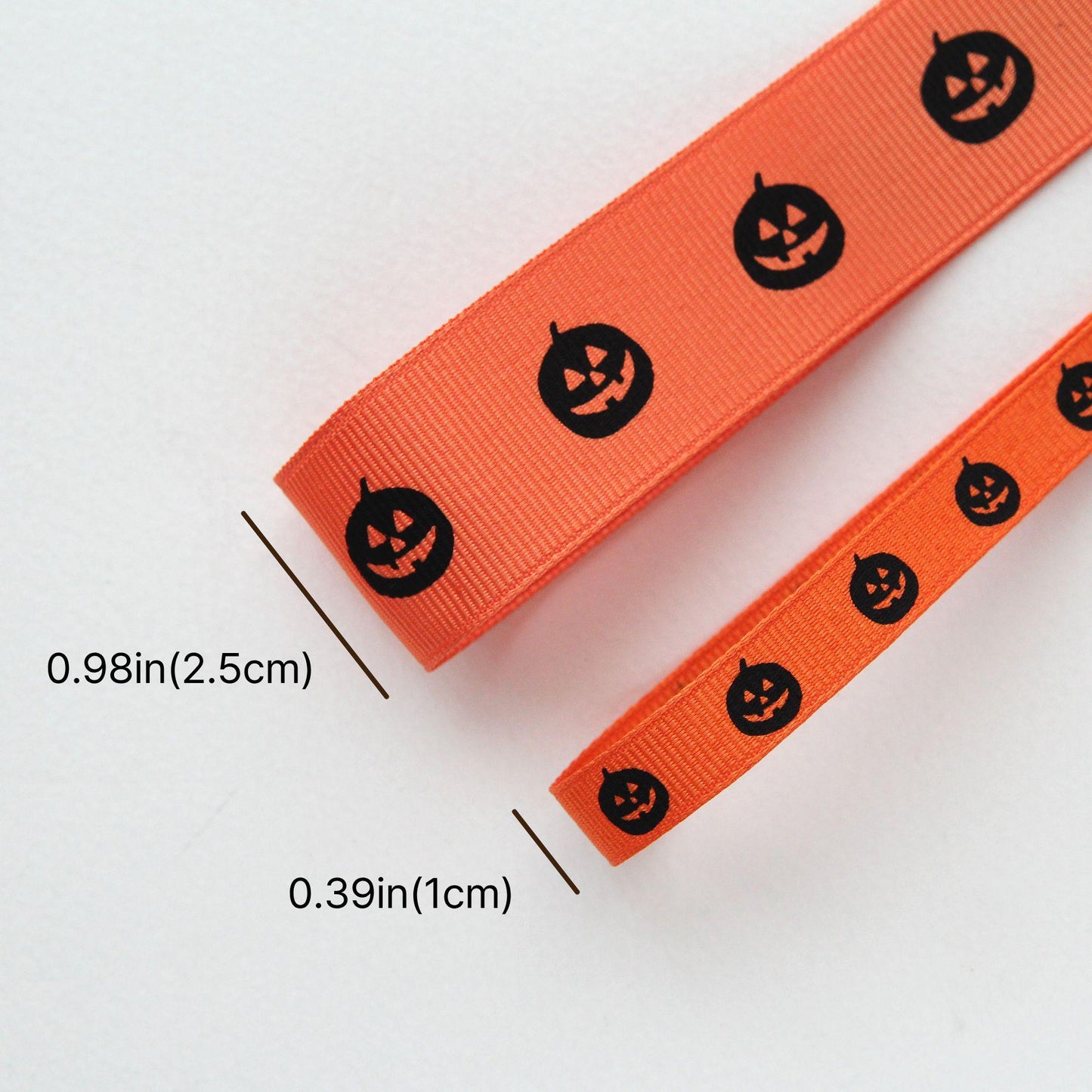 Halloween Pumpkin Grosgrain Ribbon, Jack O Lantern Print for Crafts