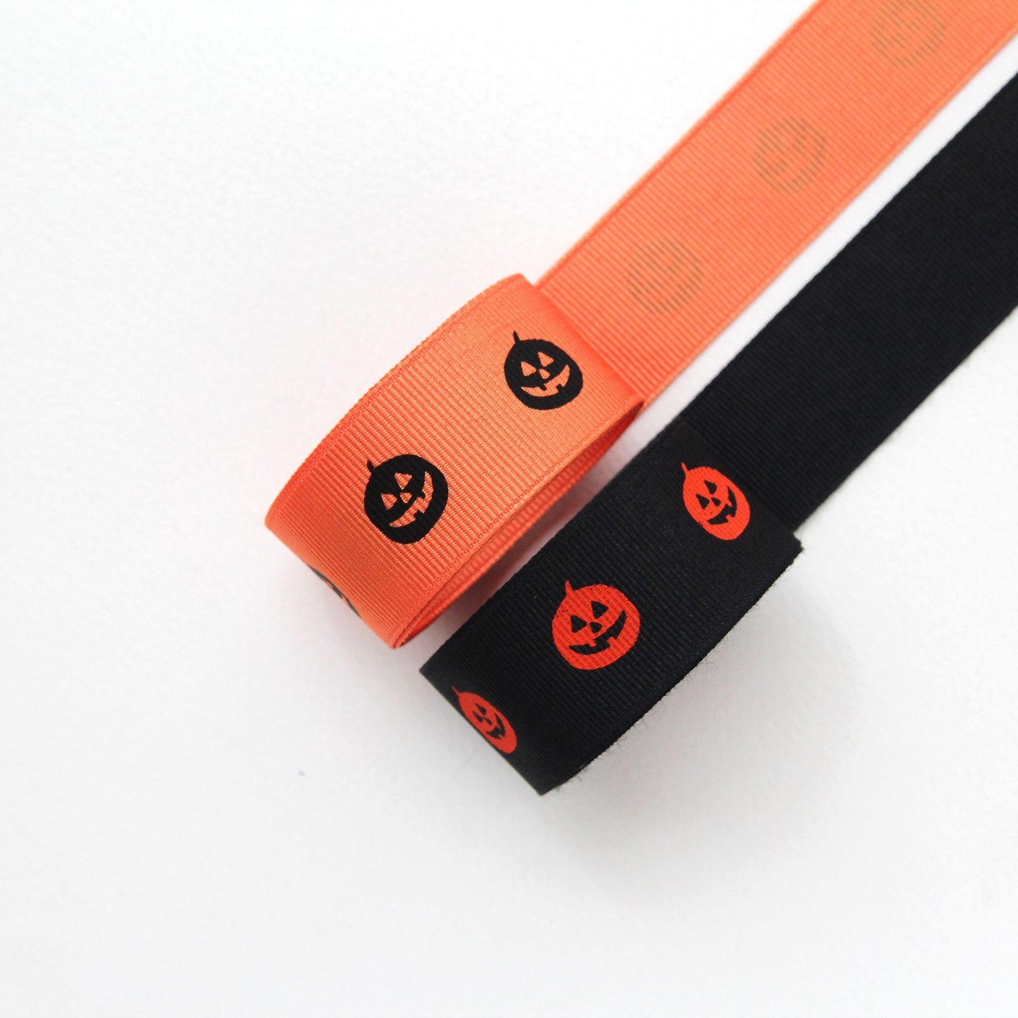 Halloween Pumpkin Grosgrain Ribbon, Jack O Lantern Print for Crafts